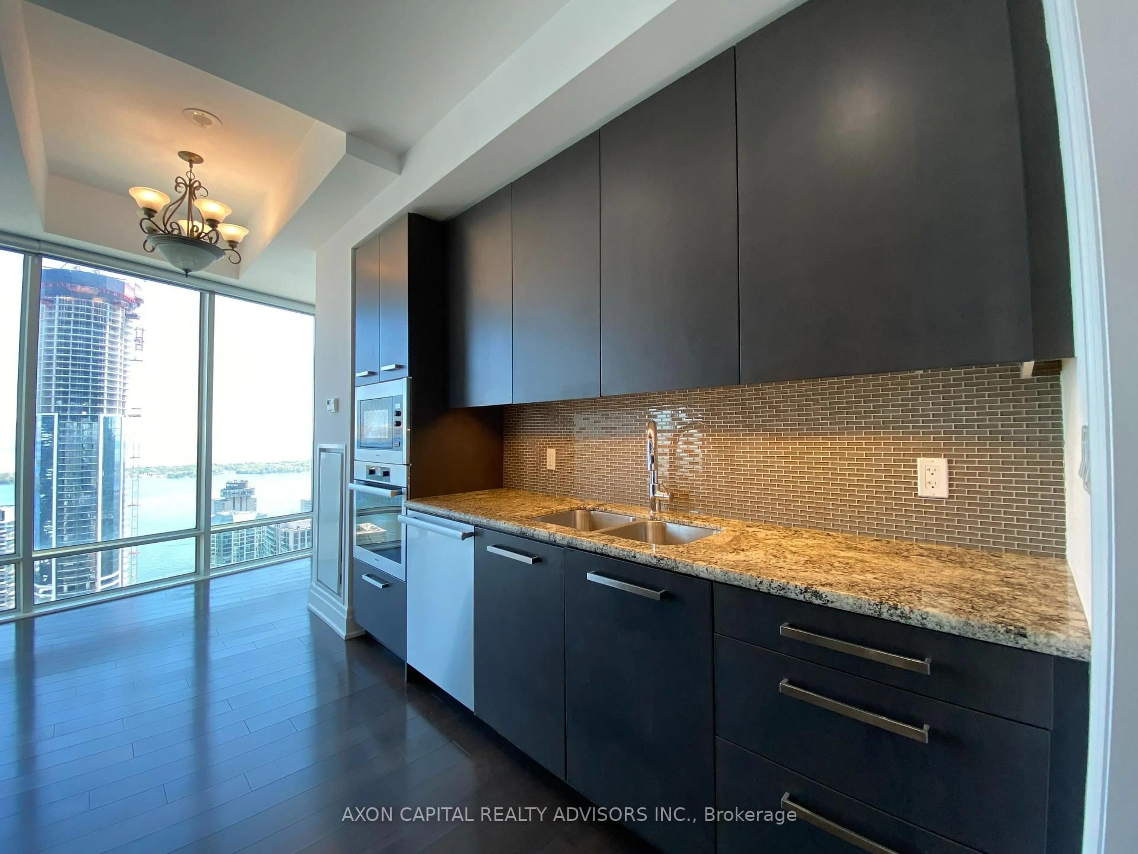 Contemporary kitchen, ceramic/tile floor for 8 The Esplanade N/A #5409, Toronto Ontario M5E 0A6