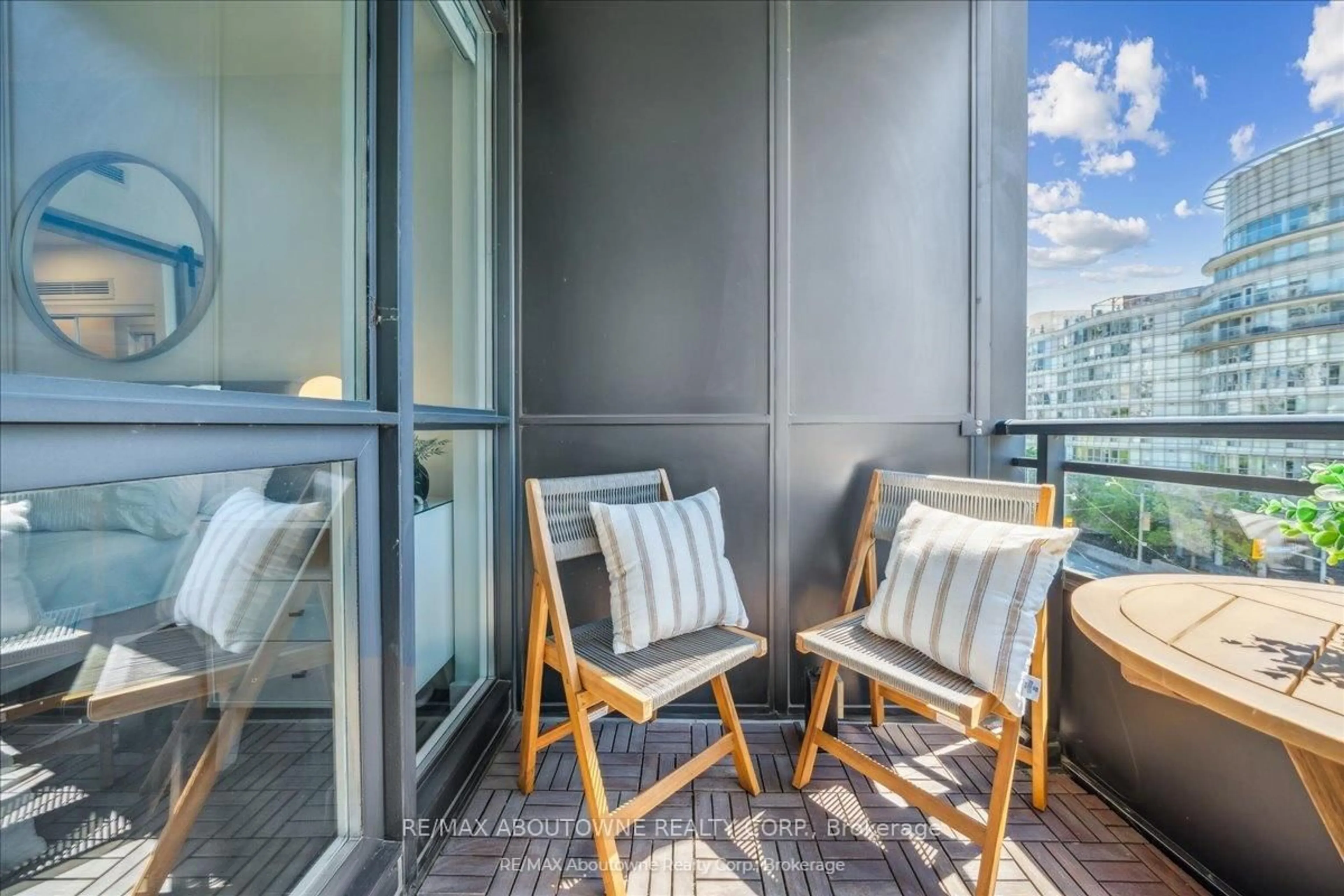 Balcony in the apartment, water/lake/river/ocean view for 38 Dan Leckie Way #608, Toronto Ontario M5V 2V6