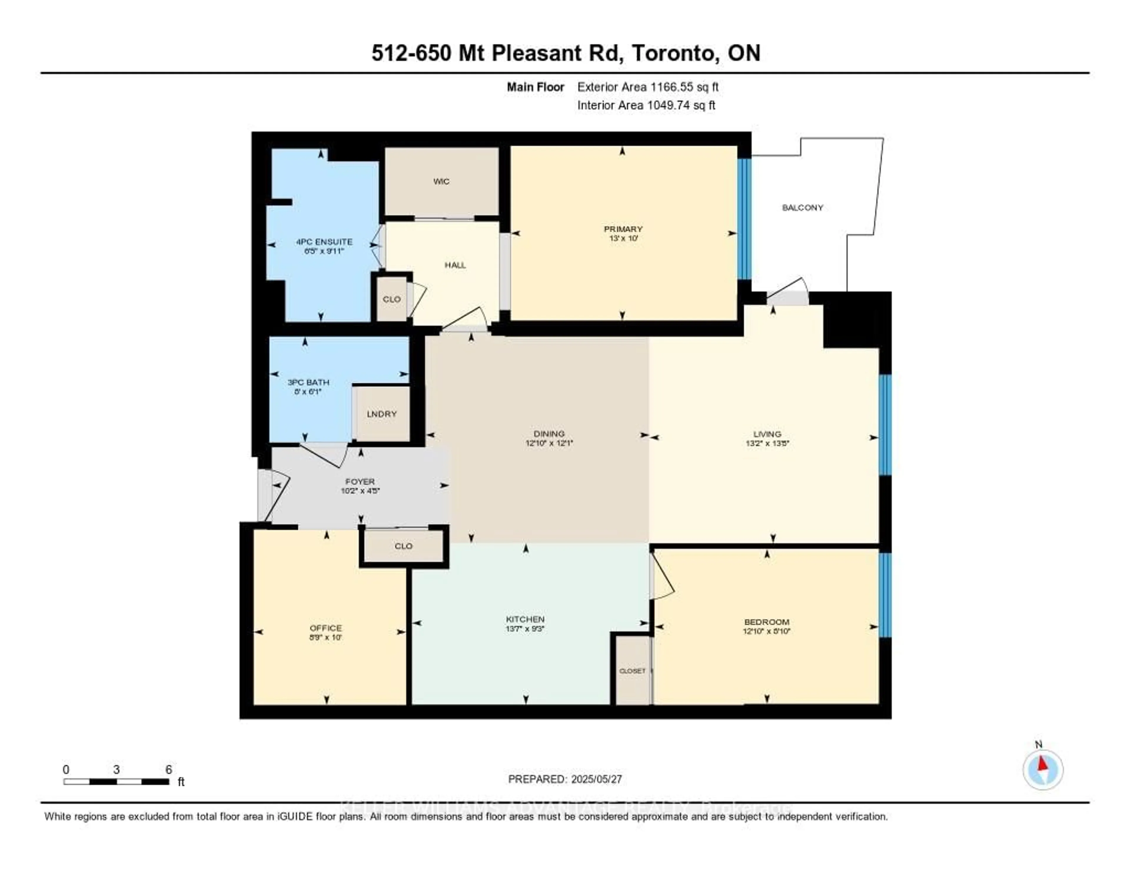 Floor plan for 650 Mount Pleasant Rd #512, Toronto Ontario M4S 2N5