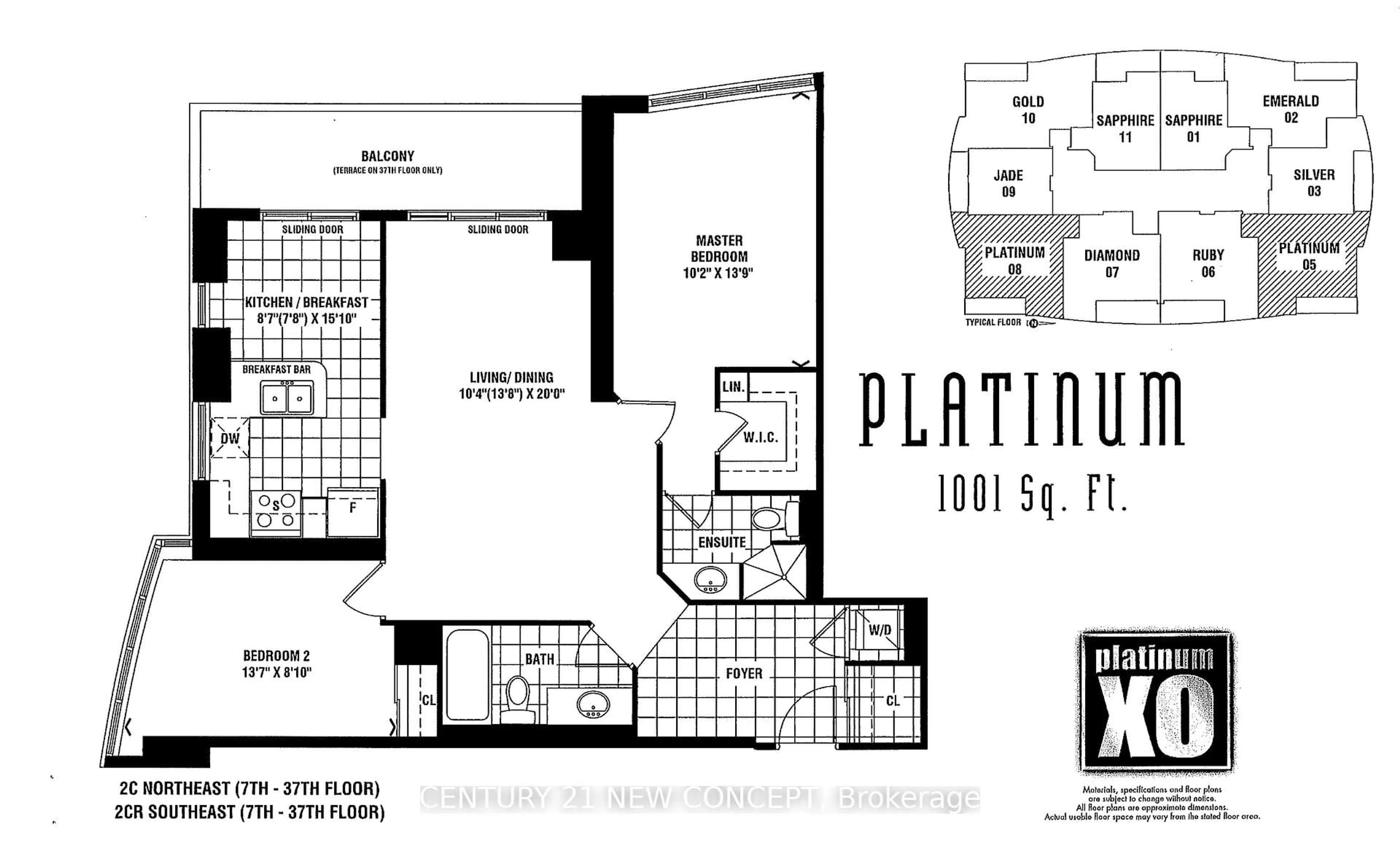 Floor plan for 18 Spring Garden Ave #2308, Toronto Ontario M2N 7M2
