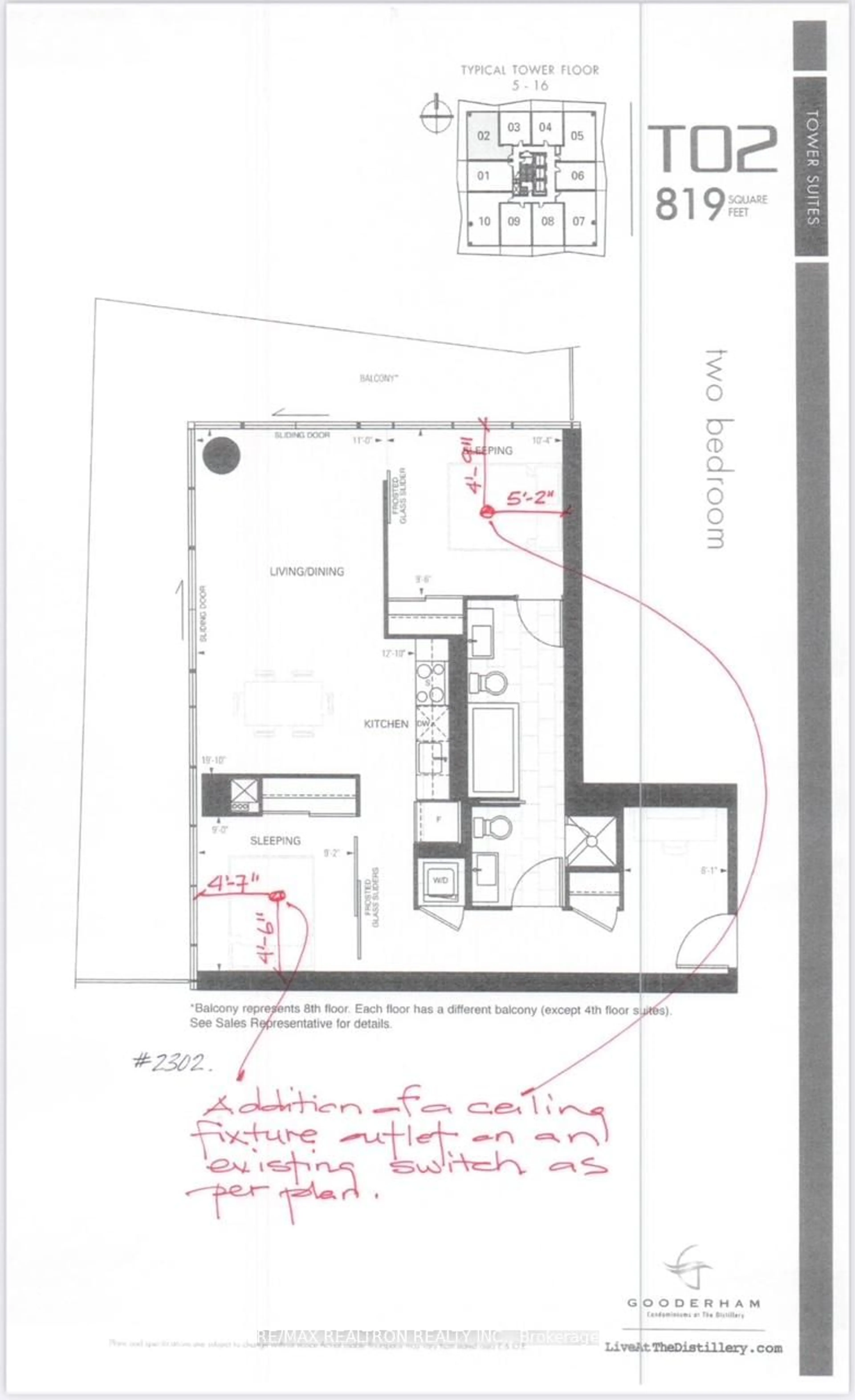 Floor plan for 390 Cherry St #2302, Toronto Ontario M5A 0E2