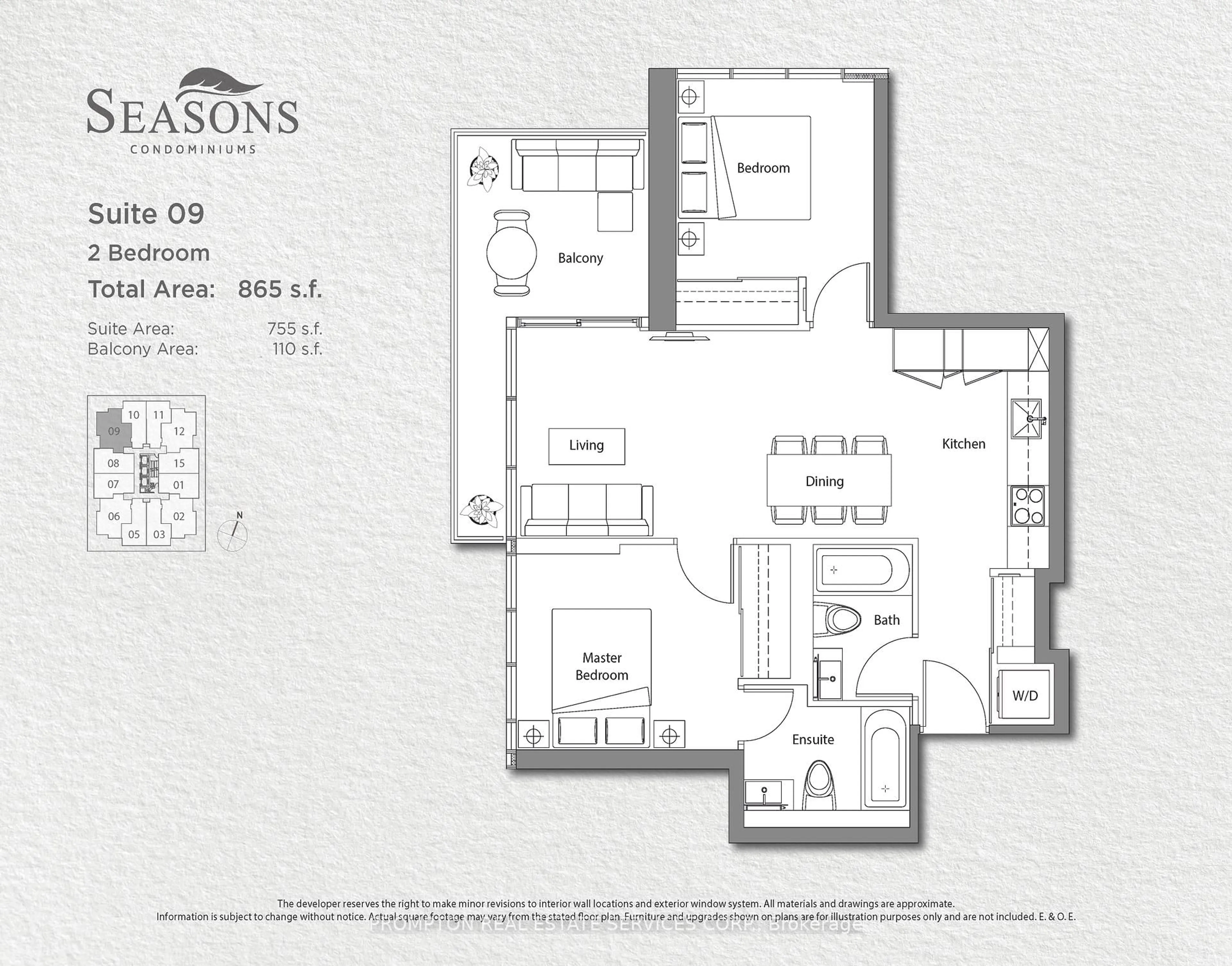 Floor plan for 95 McMahon Dr #809, Toronto Ontario M2K 0H2