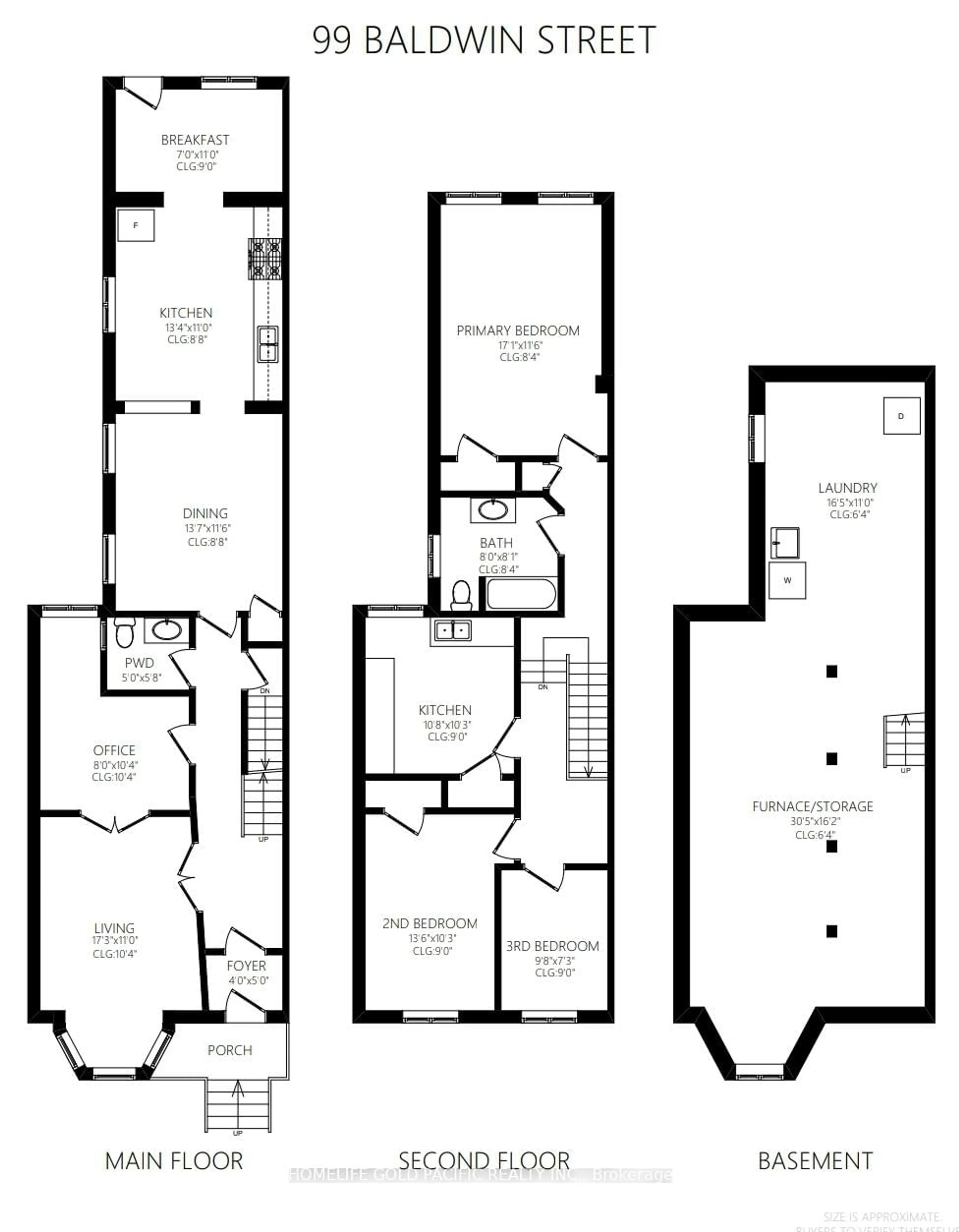 Floor plan for 99 Baldwin St, Toronto Ontario M5T 1L5