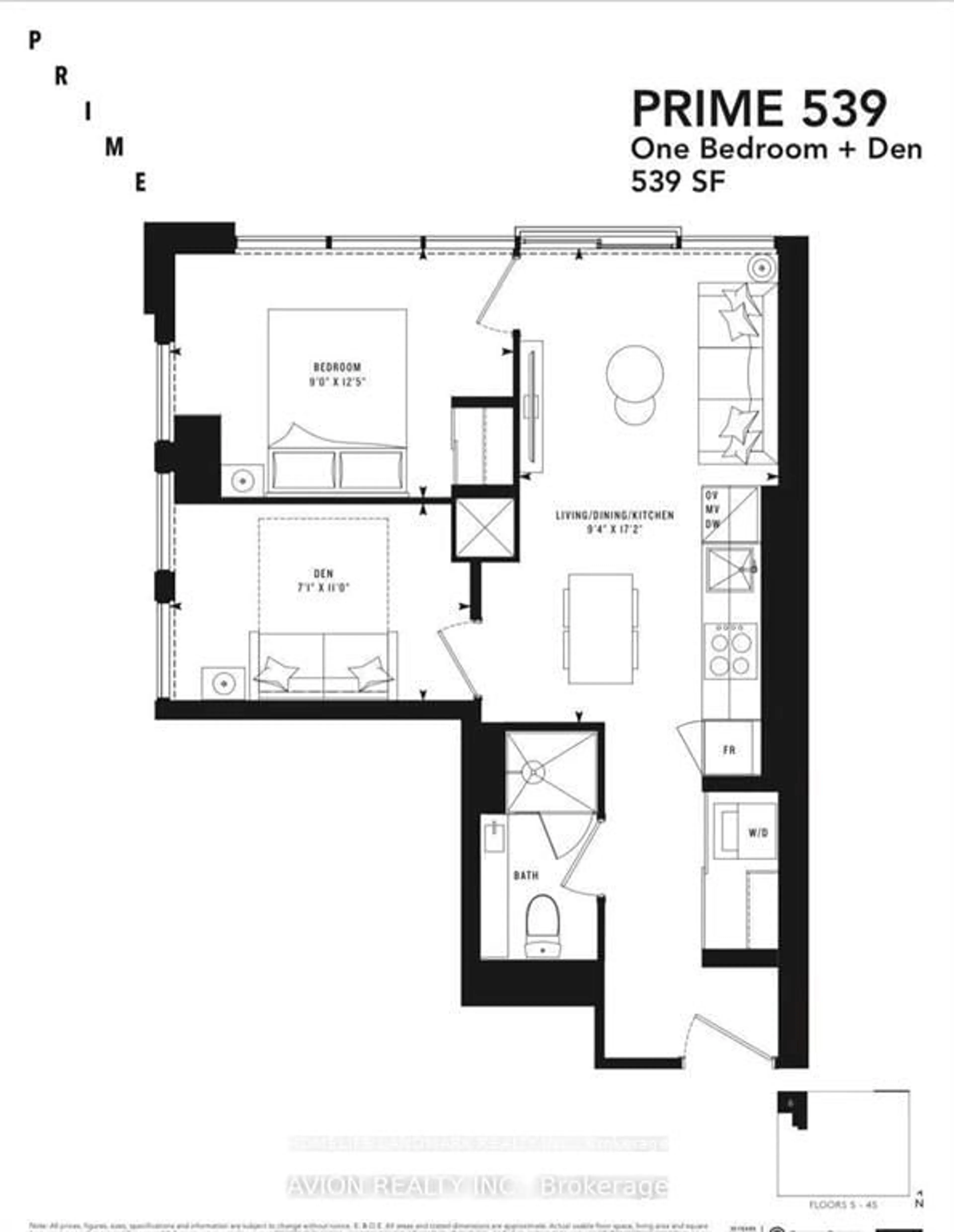 Floor plan for 319 Jarvis St #806, Toronto Ontario M5B 0C8