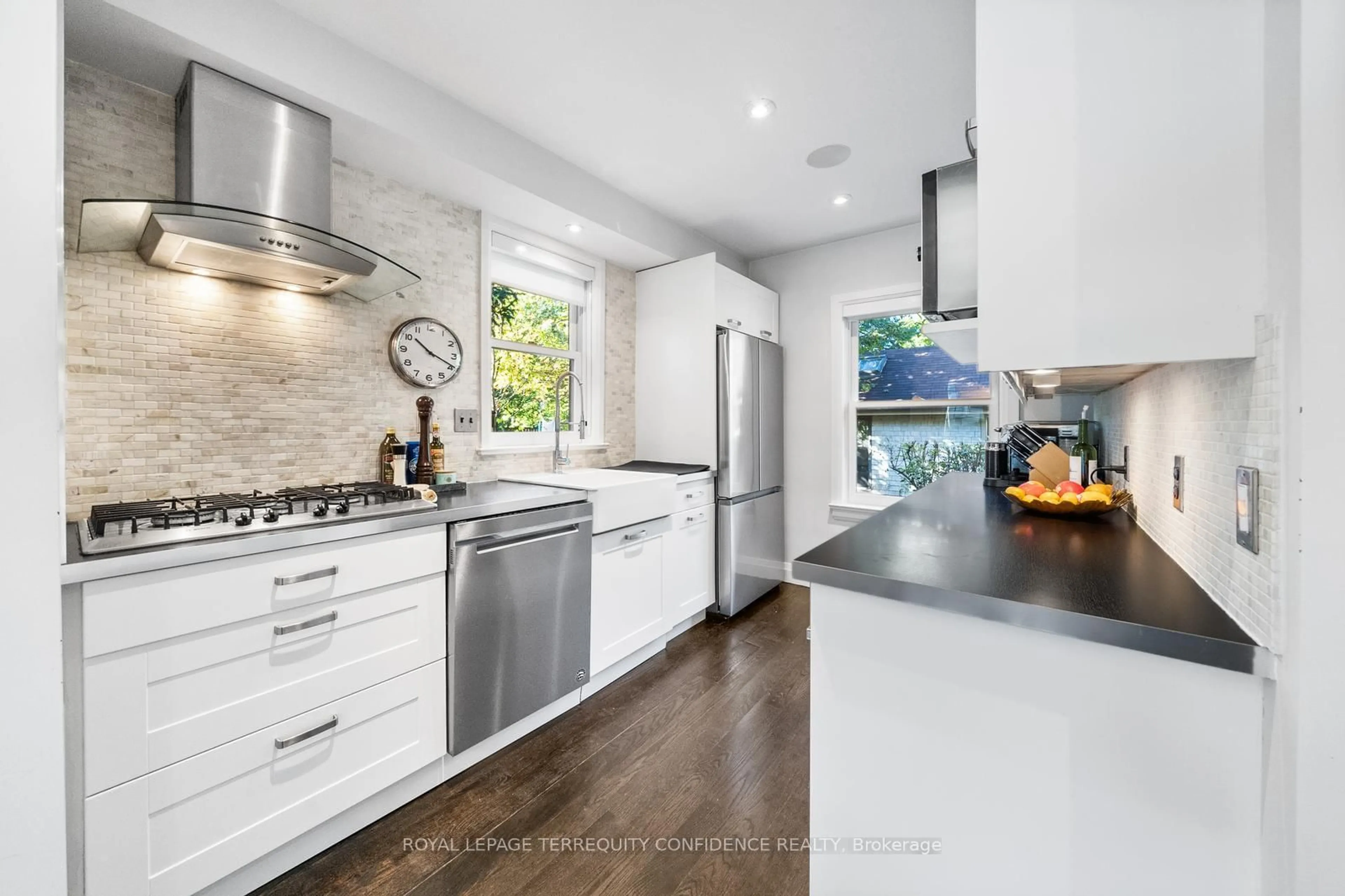 Contemporary kitchen, ceramic/tile floor for 45 Glenborough Park Cres, Toronto Ontario M2R 2G4