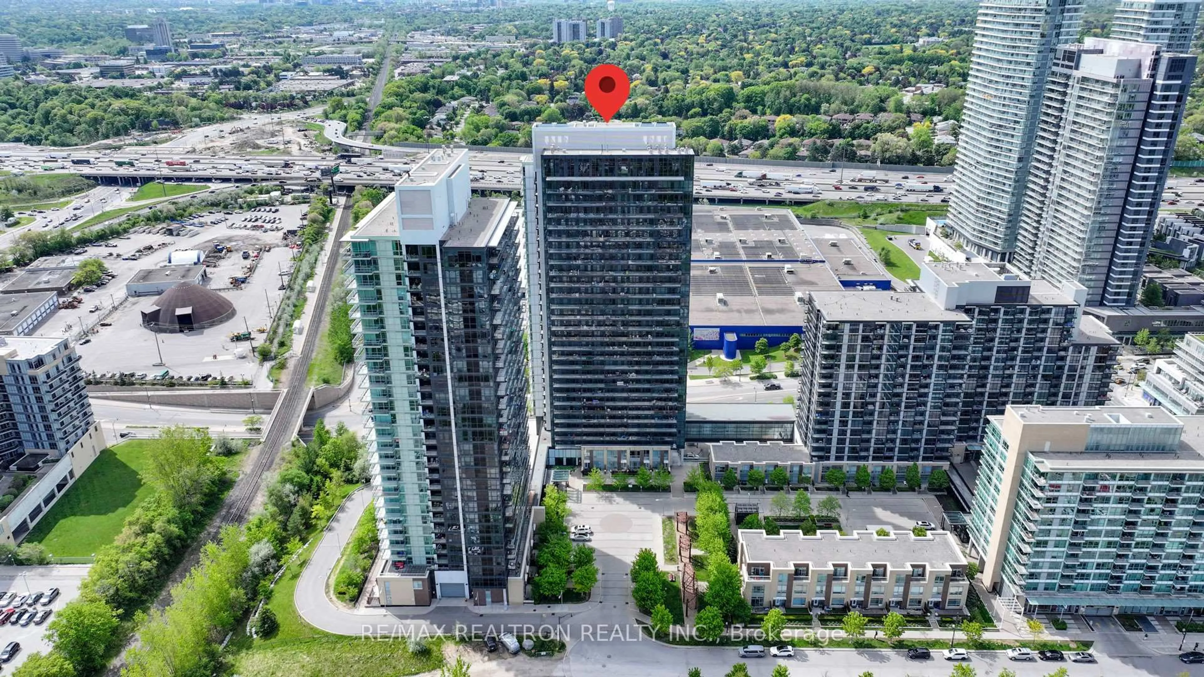 A pic from outside/outdoor area/front of a property/back of a property/a pic from drone, unknown for 29 Singer Crt #711, Toronto Ontario M2K 0B3