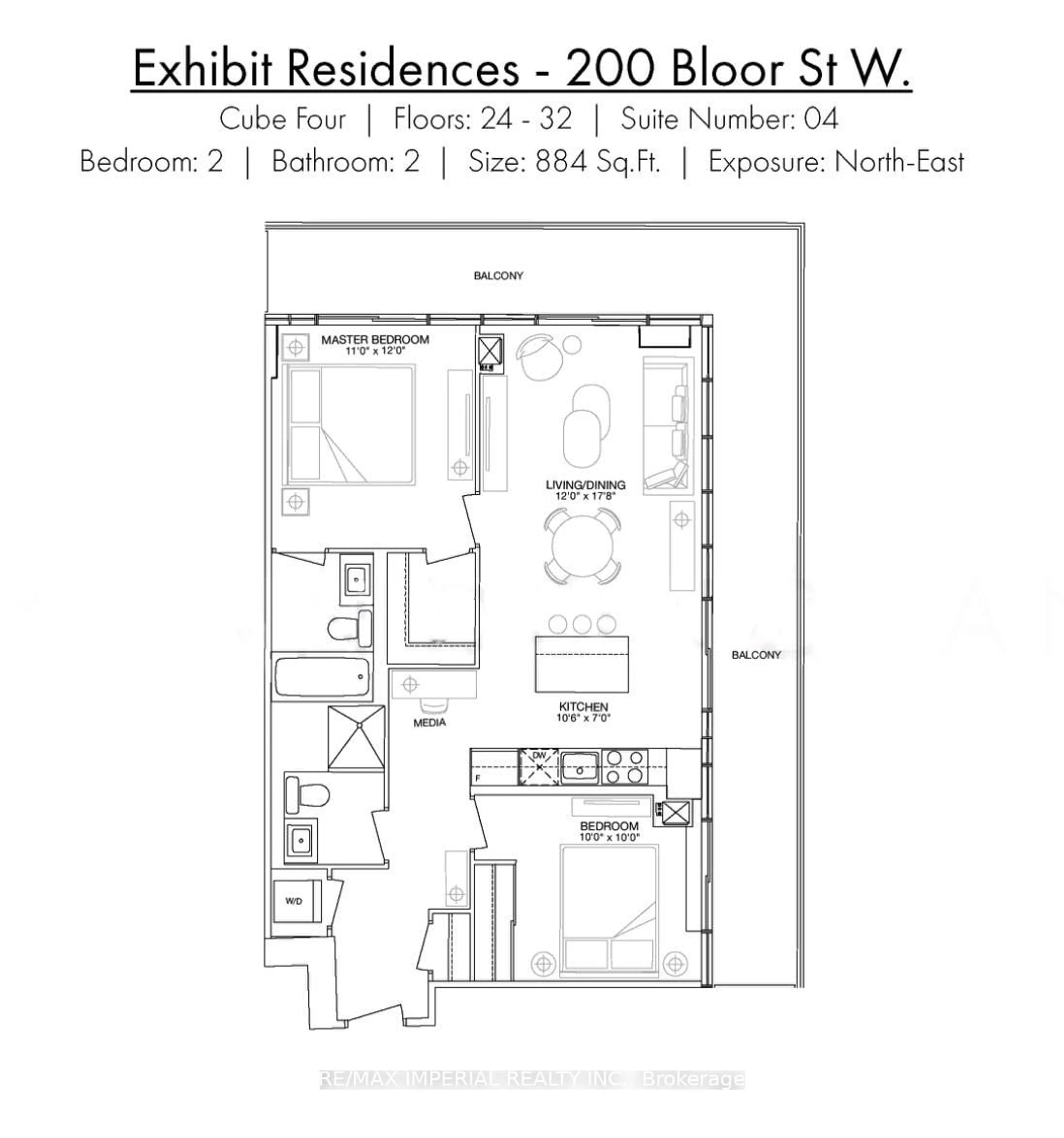 Floor plan for 200 Bloor St #2604, Toronto Ontario M5S 1T8