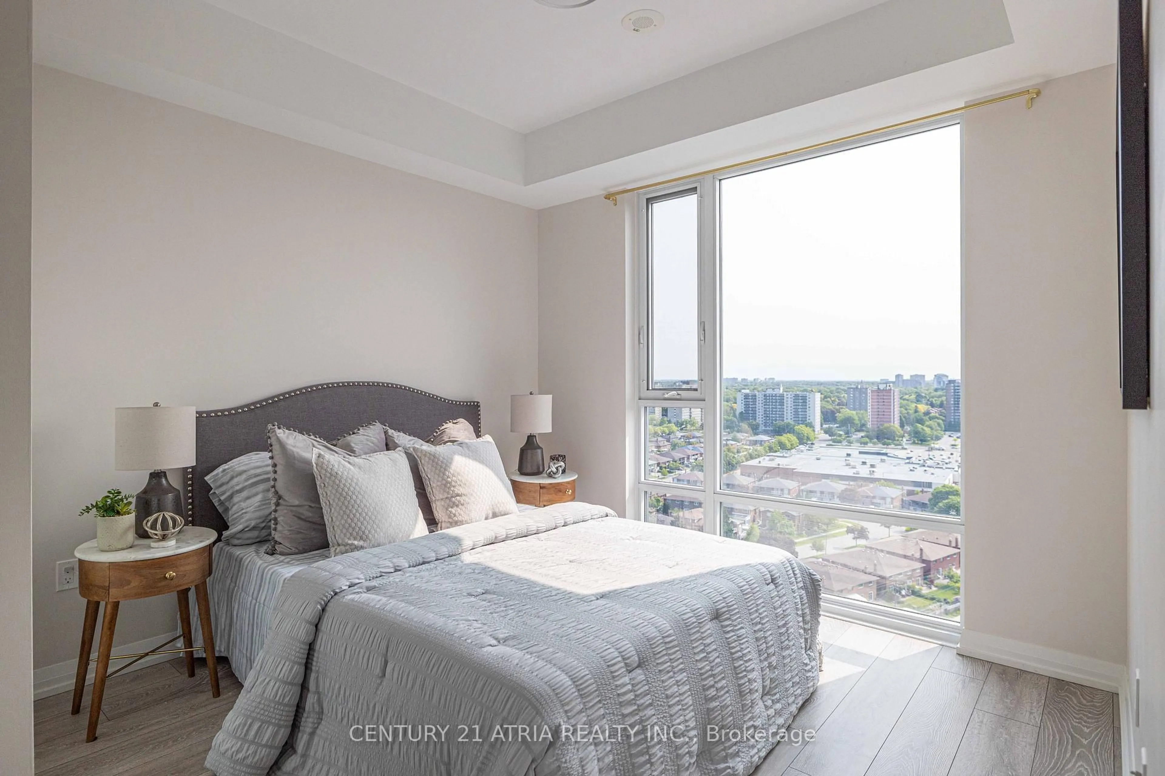 Bedroom with bed, unknown for 60 Ann O'Reilly Rd #1758, Toronto Ontario M2J 0C8