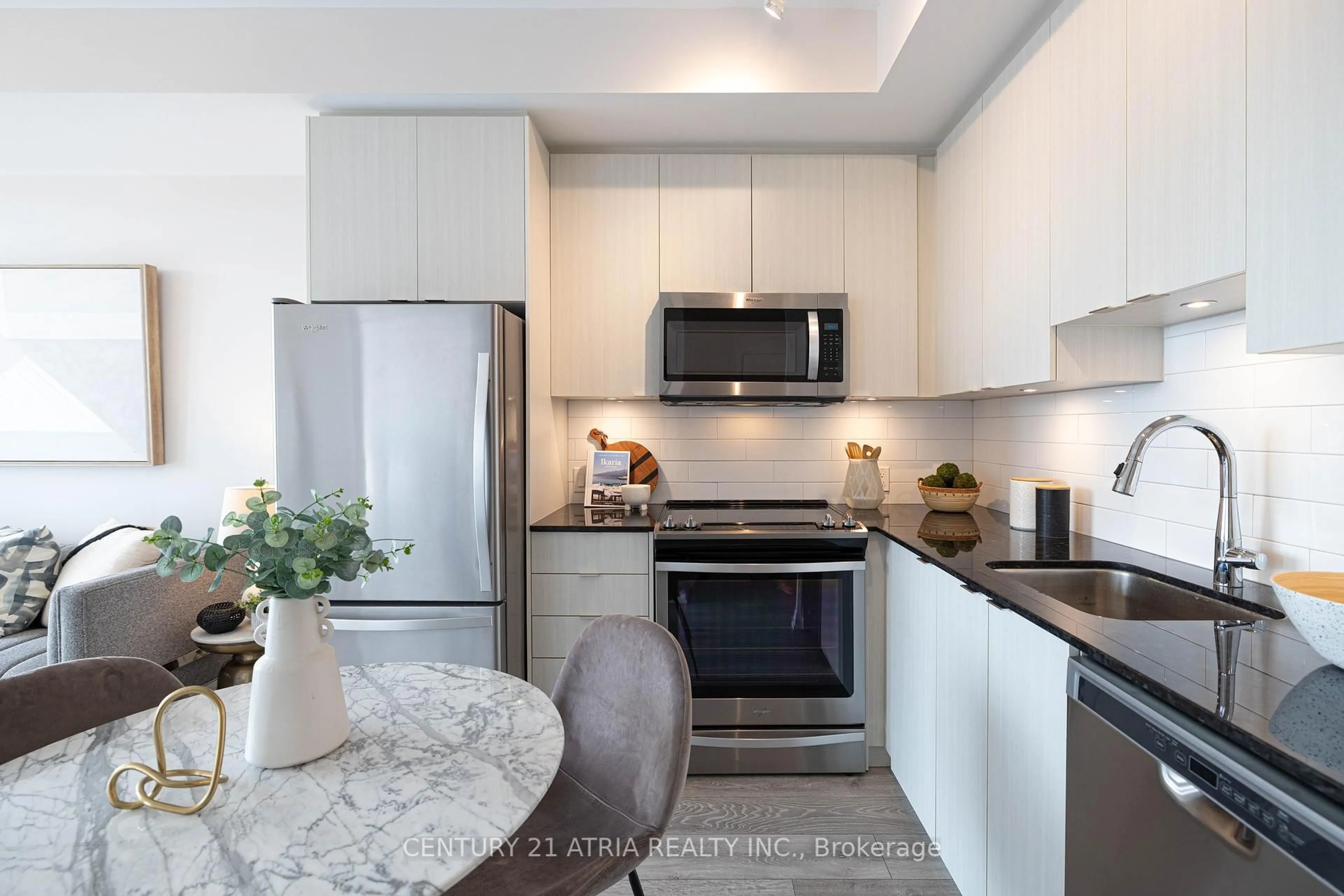 Open concept kitchen, ceramic/tile floor for 60 Ann O'Reilly Rd #1758, Toronto Ontario M2J 0C8