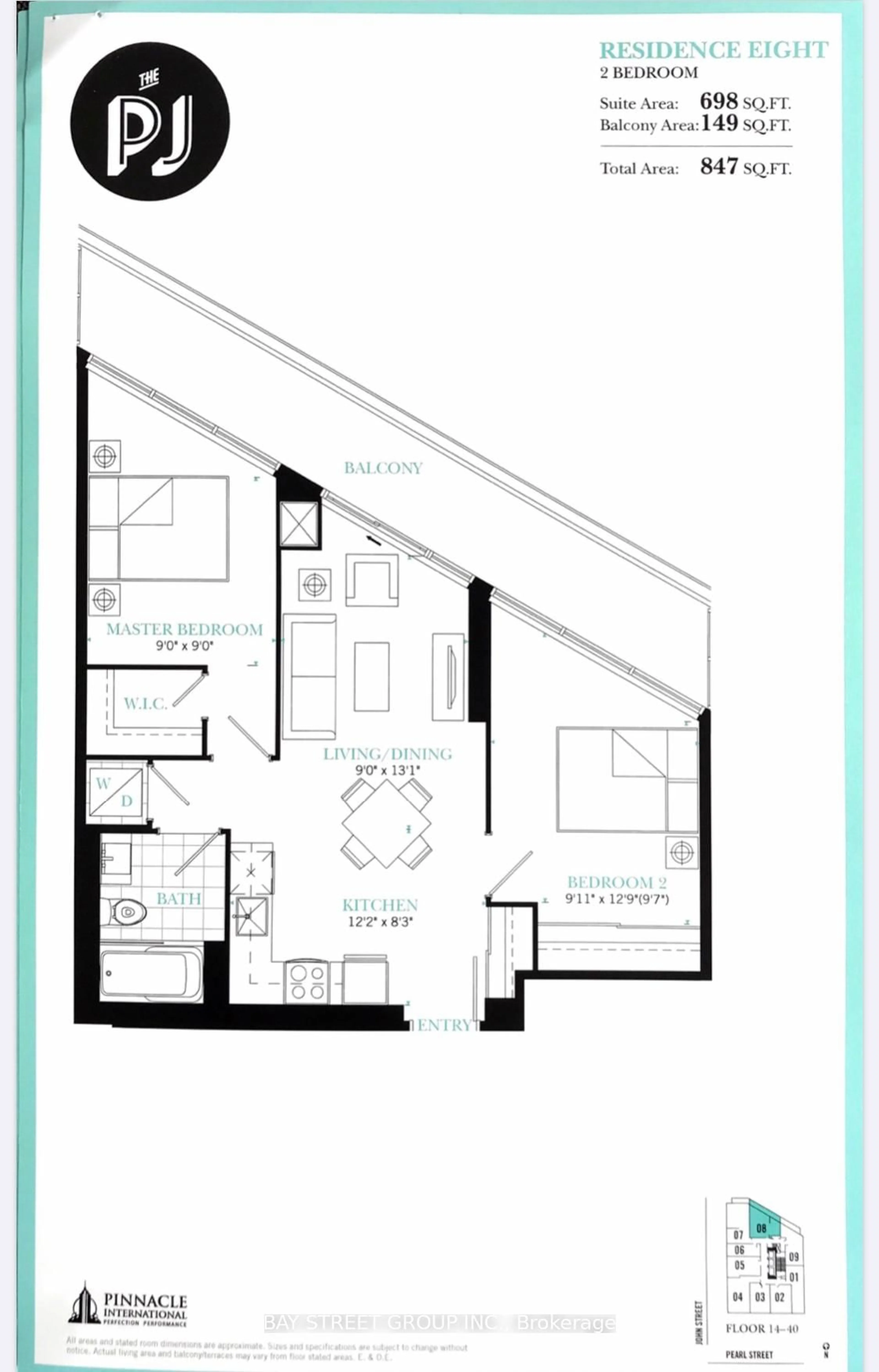 Floor plan for 99 John St #2608, Toronto Ontario M5V 0S6