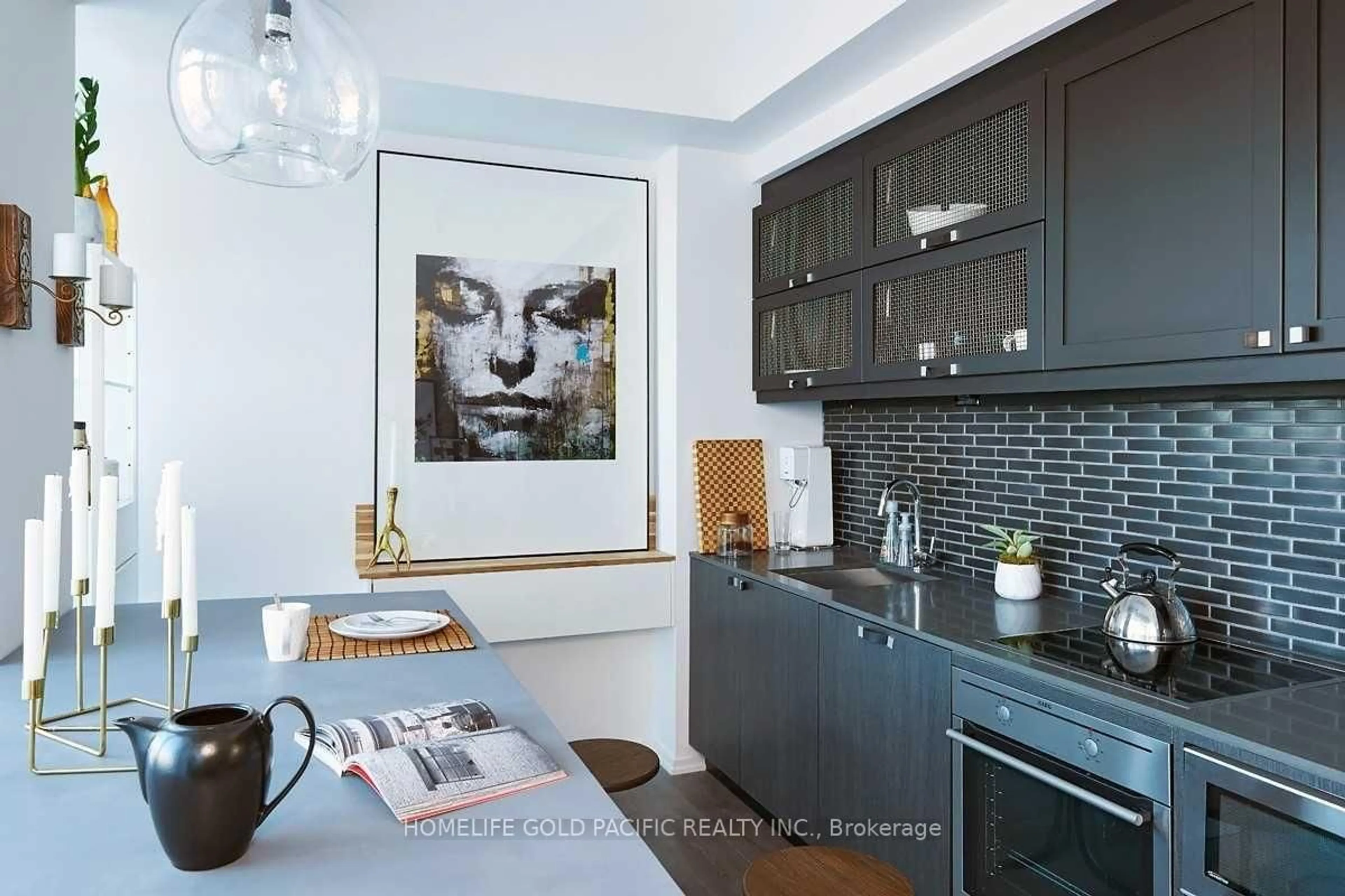 Contemporary kitchen, ceramic/tile floor for 783 Bathurst St #803, Toronto Ontario M5S 1Z5