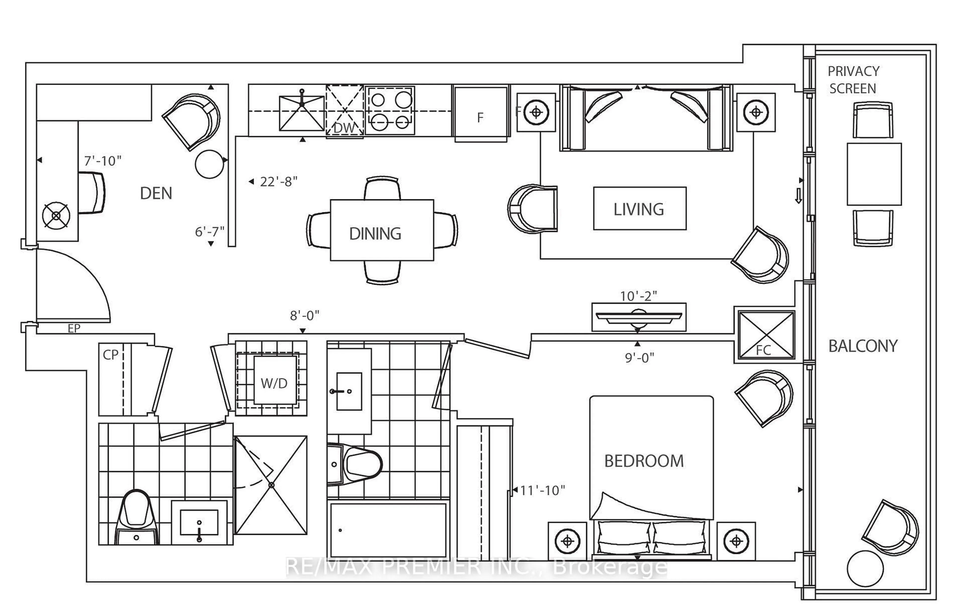 Floor plan for 25 Adra Grado Way #1503, Toronto Ontario M2J 2A8