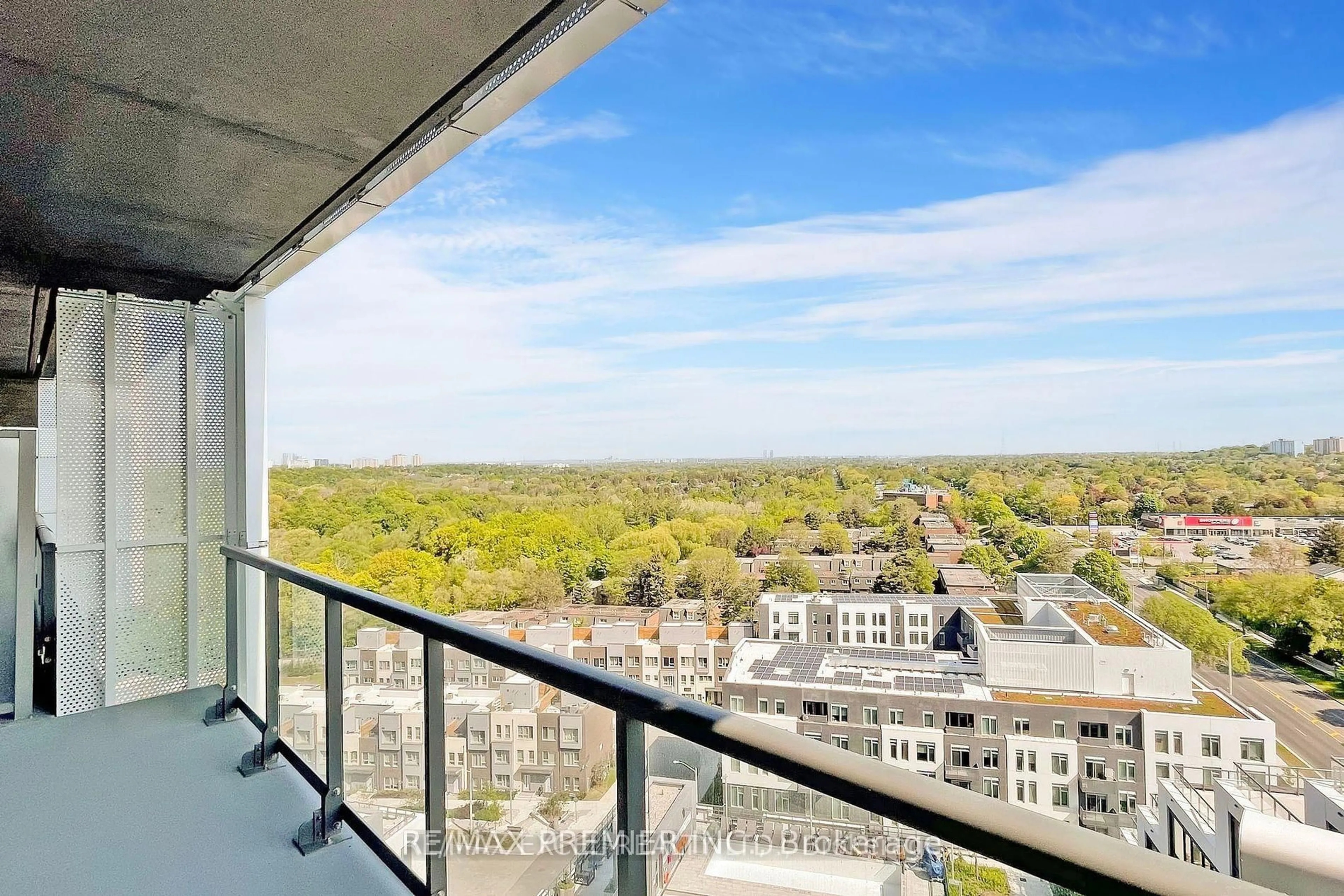 Balcony in the apartment, city buildings view from balcony for 25 Adra Grado Way #1503, Toronto Ontario M2J 2A8