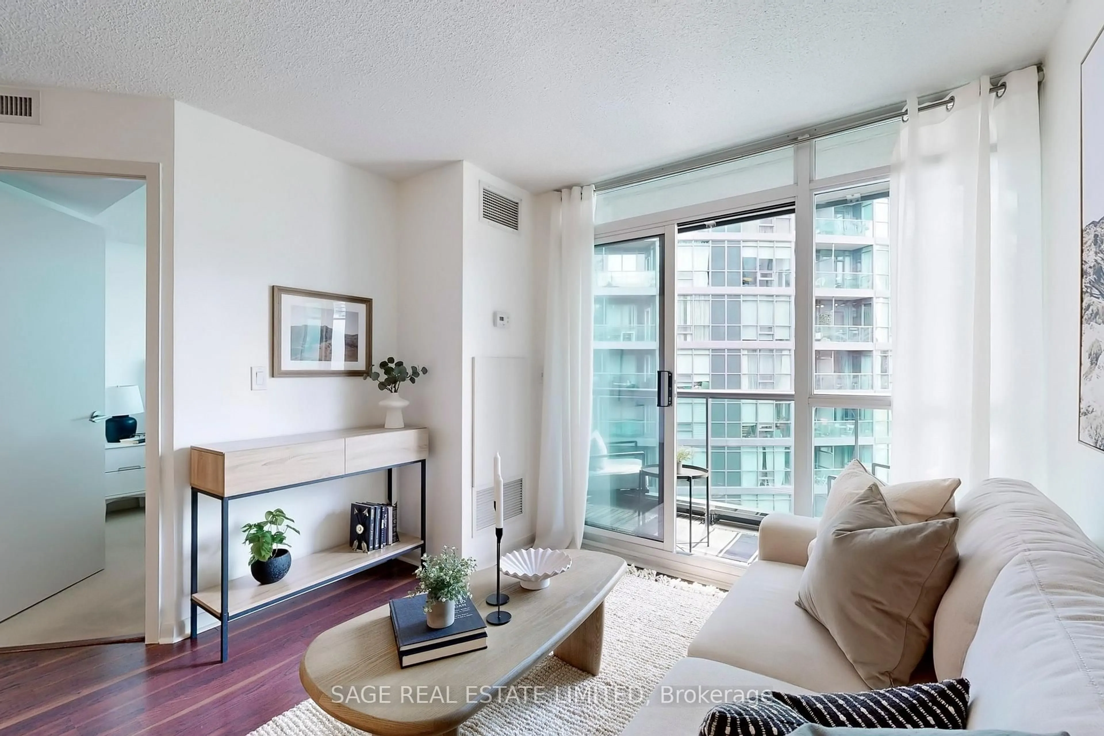 Living room with furniture, unknown for 219 Fort York Blvd #616, Toronto Ontario M5V 1B1