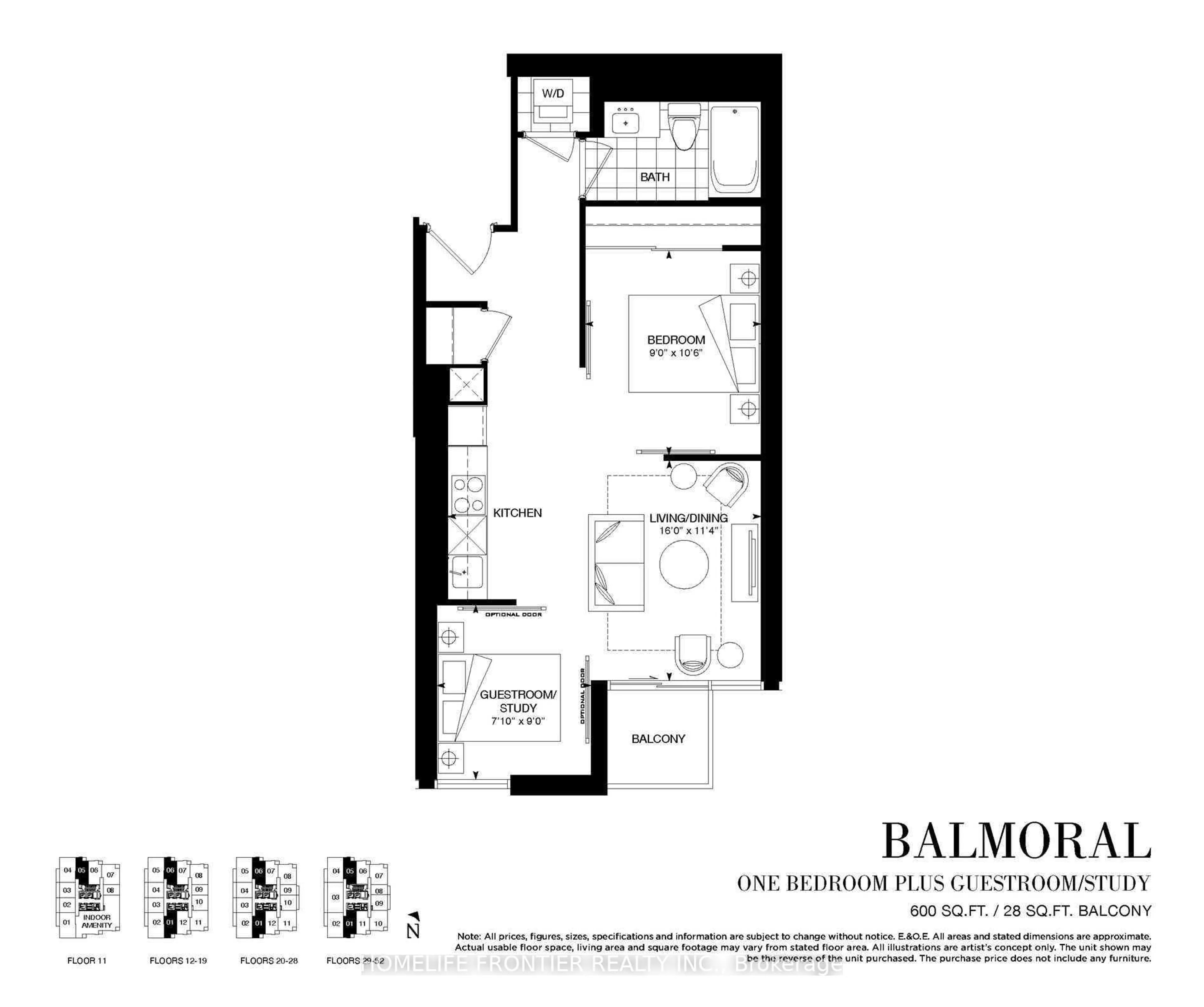 Floor plan for 395 Bloor St #1901, Toronto Ontario M4W 1H7