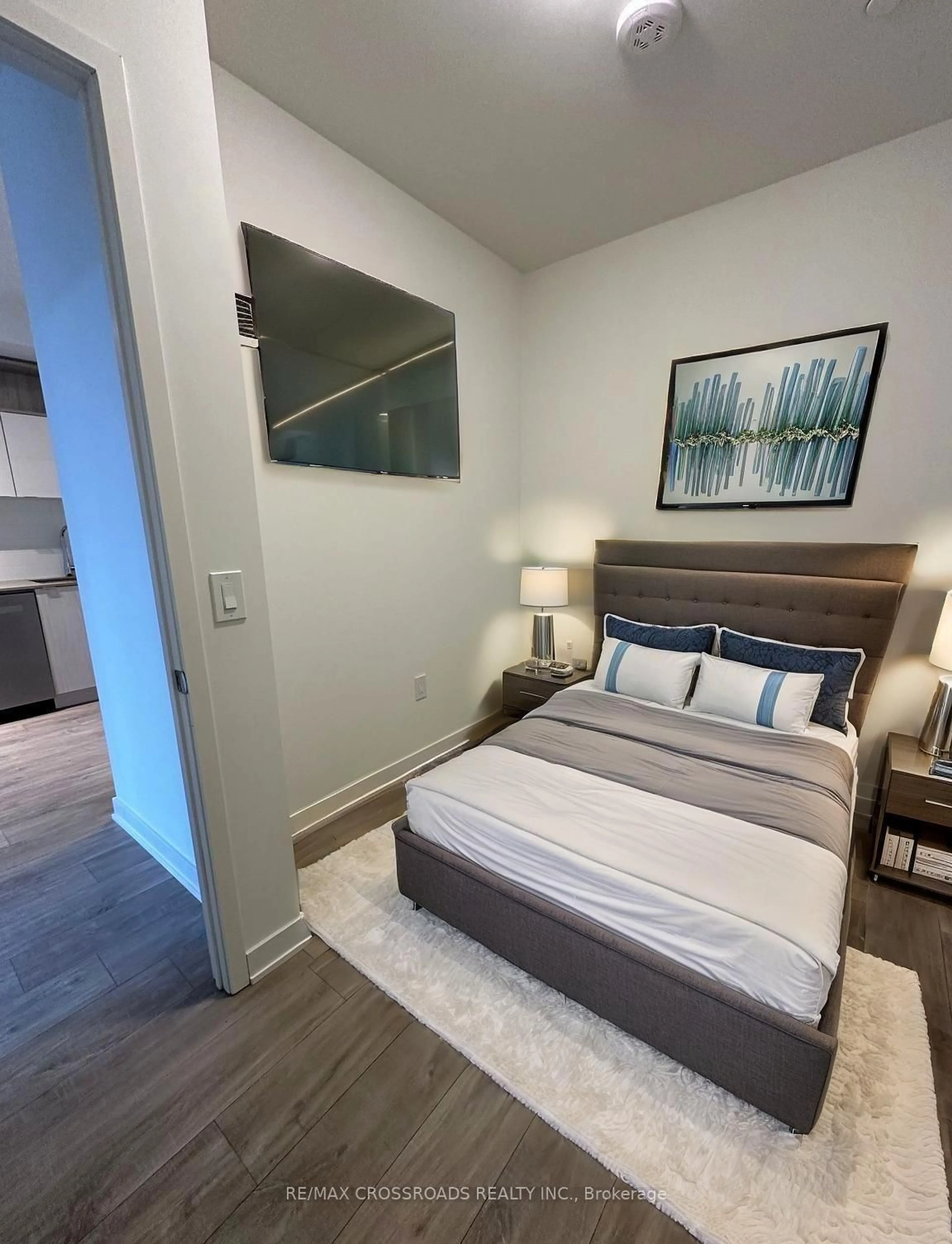 Bedroom with bed, unknown for 70 Princess St #406, Toronto Ontario M5A 0X6