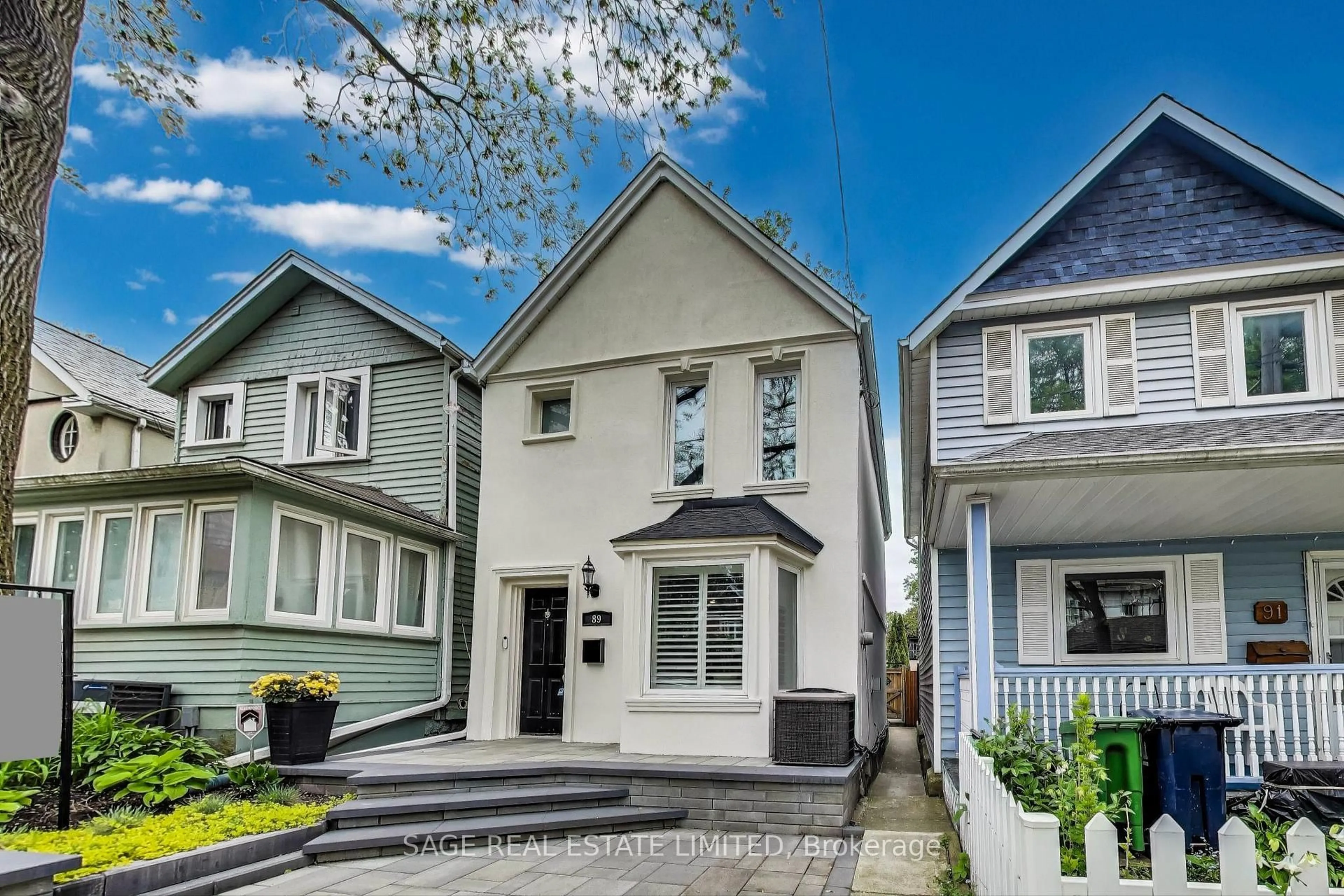 Home with vinyl exterior material, street for 89 Hocken Ave, Toronto Ontario M6G 2K1