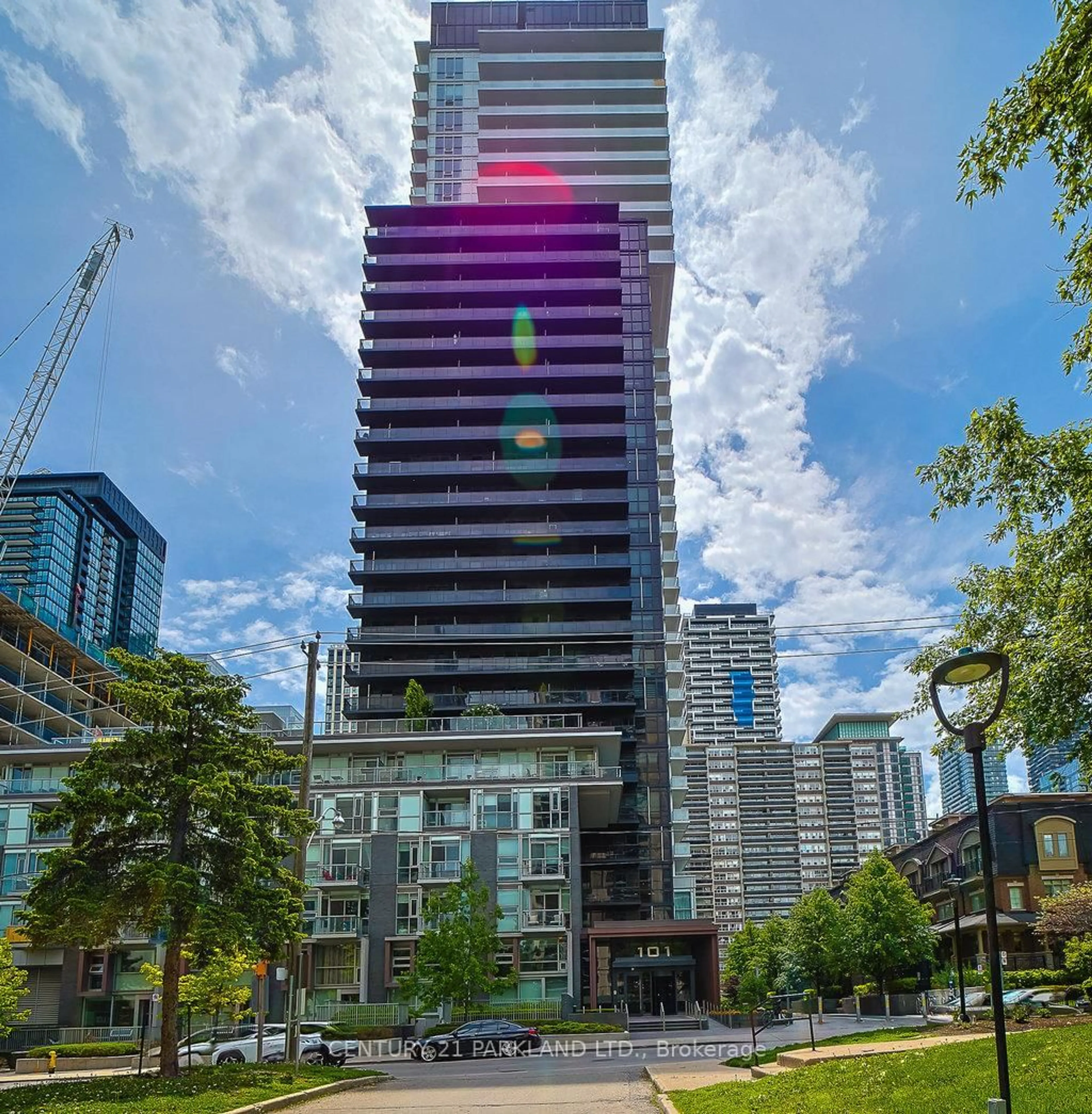 A pic from outside/outdoor area/front of a property/back of a property/a pic from drone, city buildings view from balcony for 101 Erskine Ave #2207, Toronto Ontario M4P 0C5
