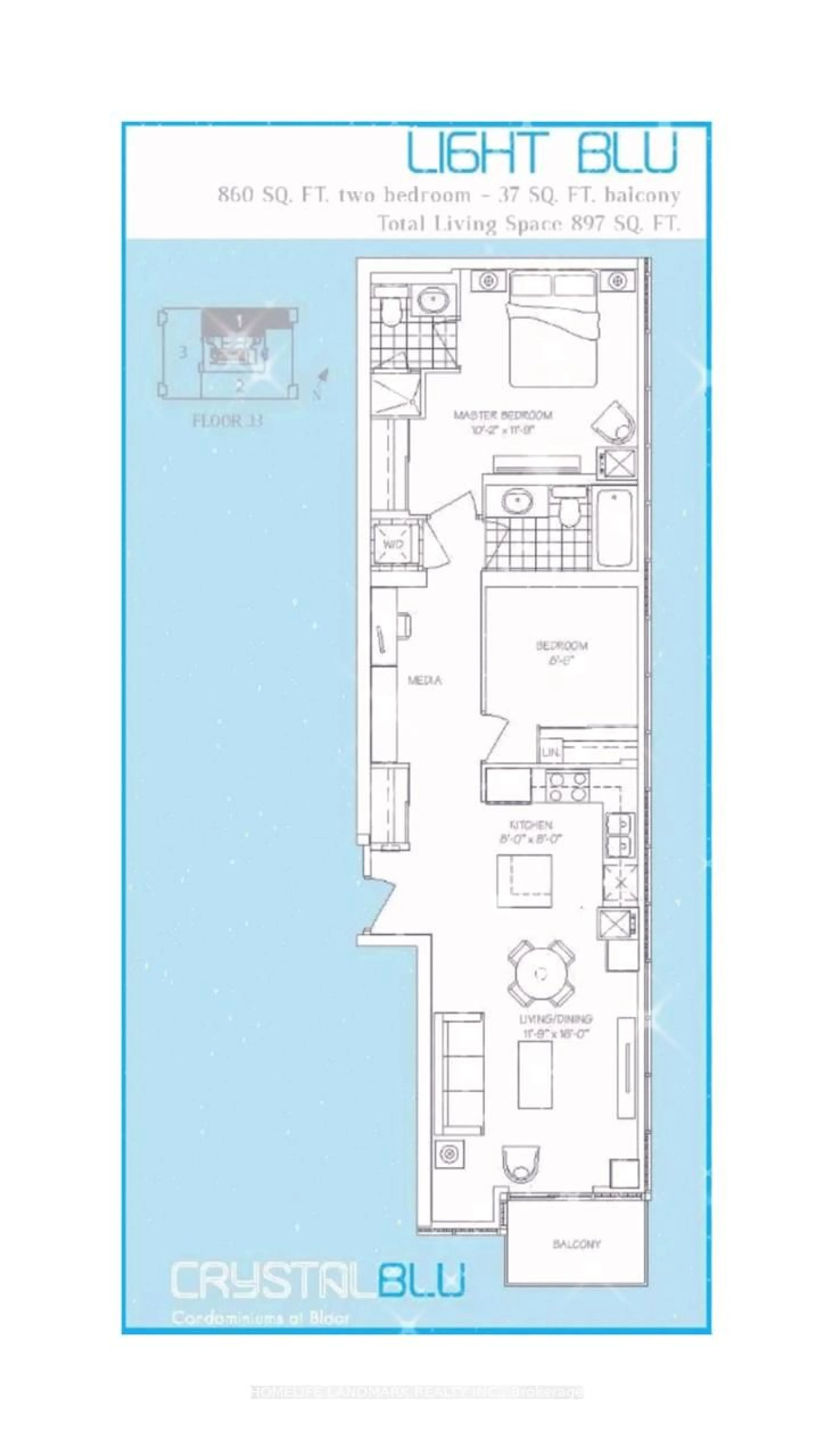 Floor plan for 21 Balmuto St #3301, Toronto Ontario M4Y 1W4