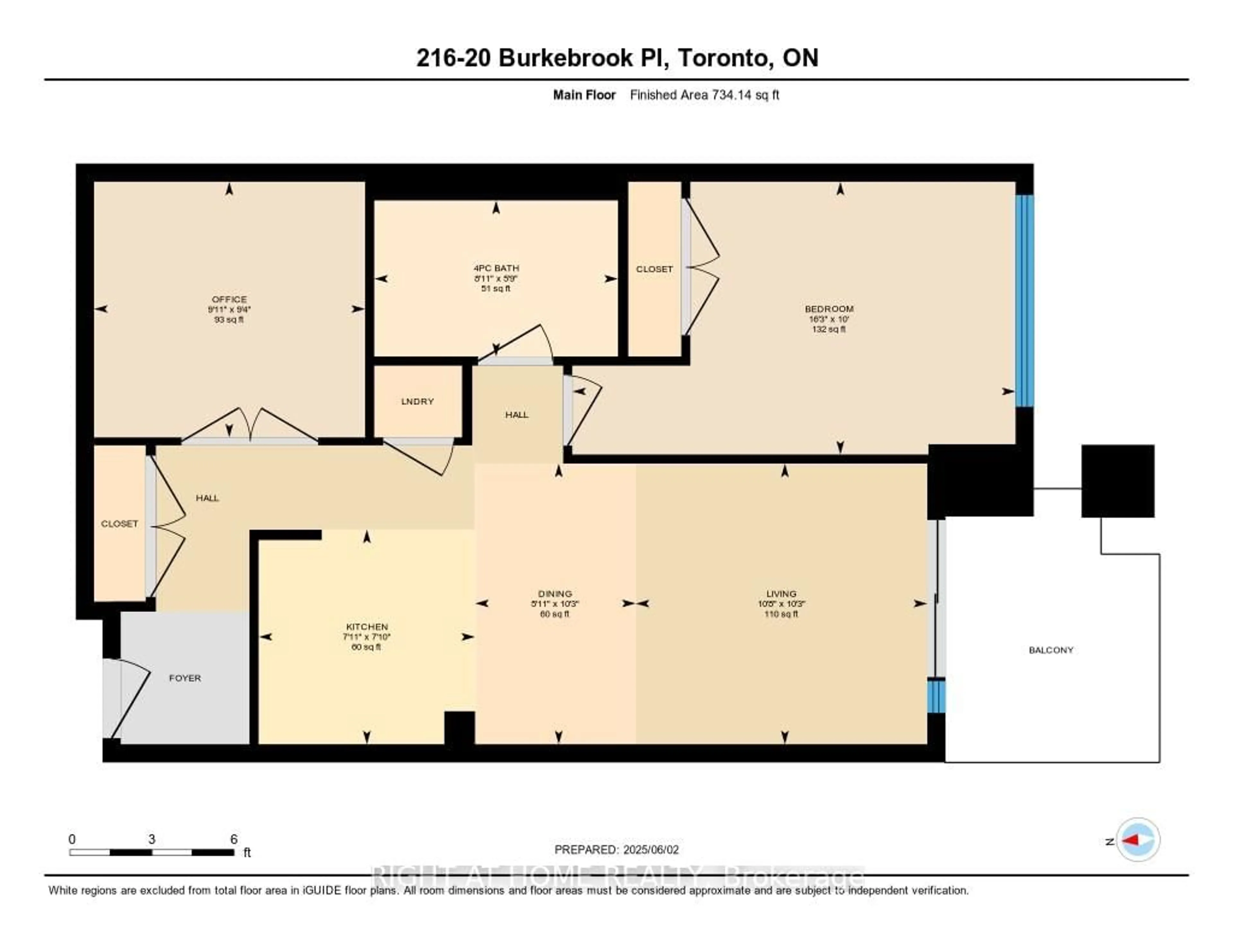 Floor plan for 20 Burkebrook Pl #216, Toronto Ontario M4G 0A1