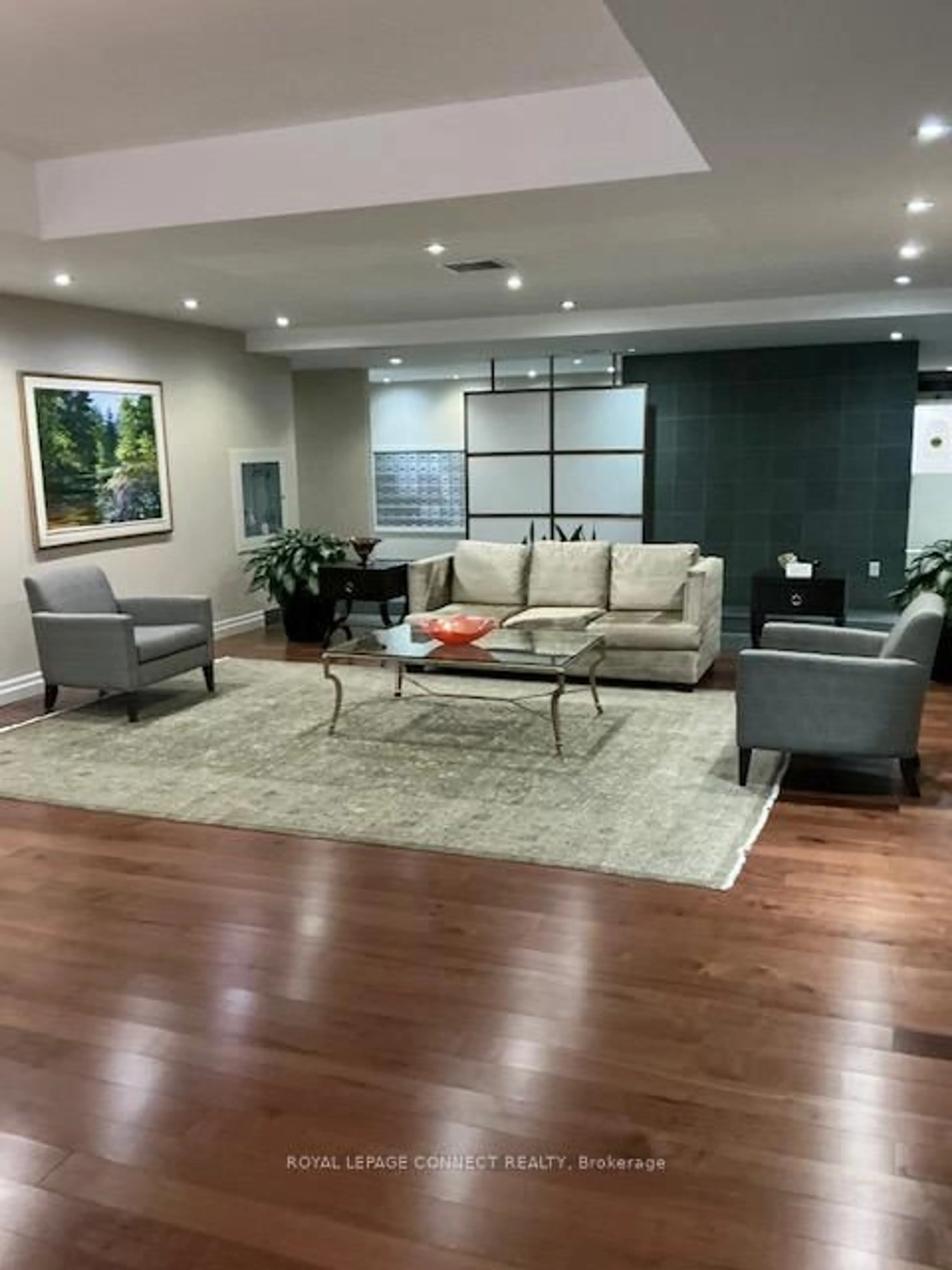 Living room with furniture, wood/laminate floor for 65 Spring Garden Ave #2402, Toronto Ontario M2N 6H9