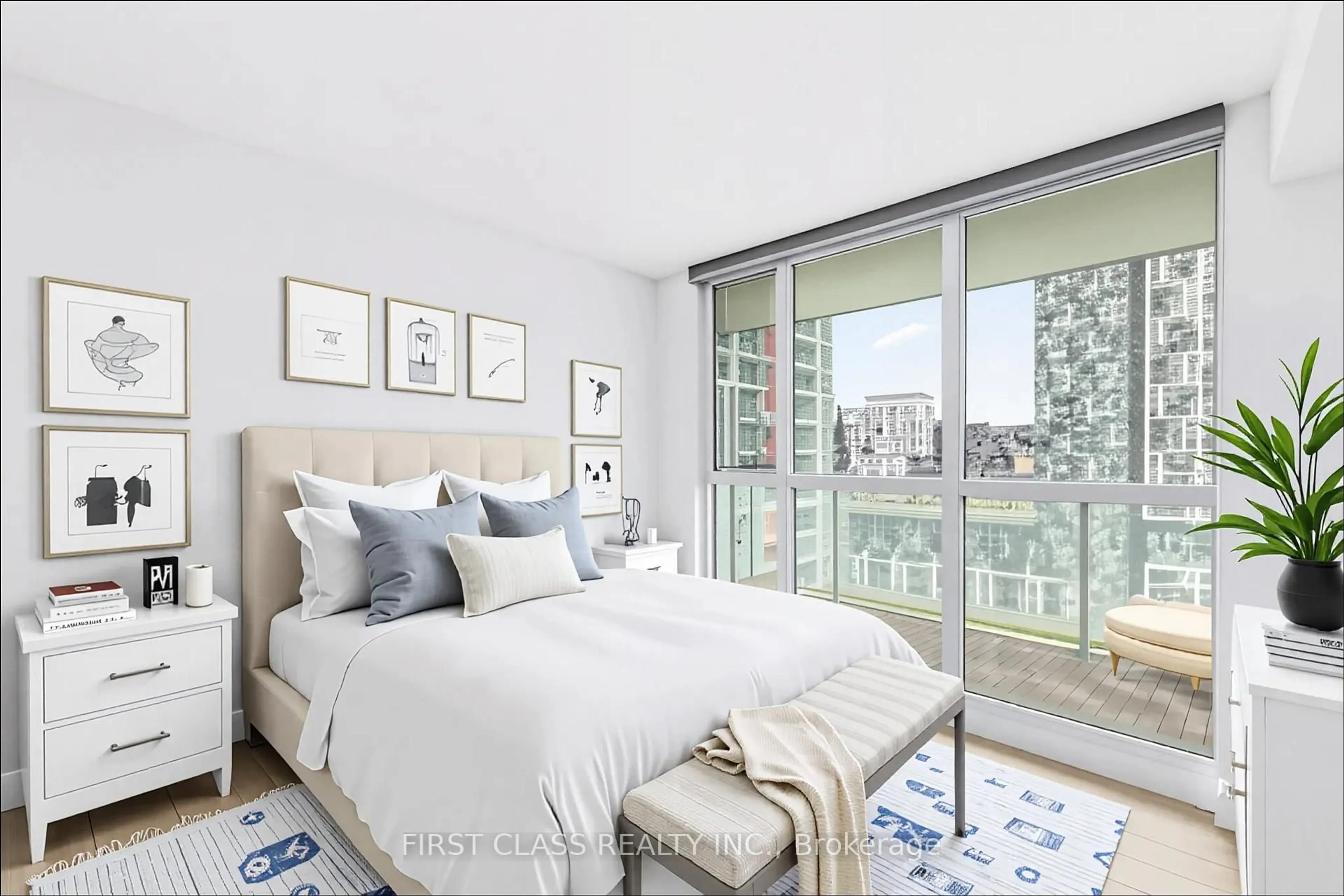 Bedroom with bed, unknown for 75 Queens Wharf Rd #1601, Toronto Ontario M5V 0J8