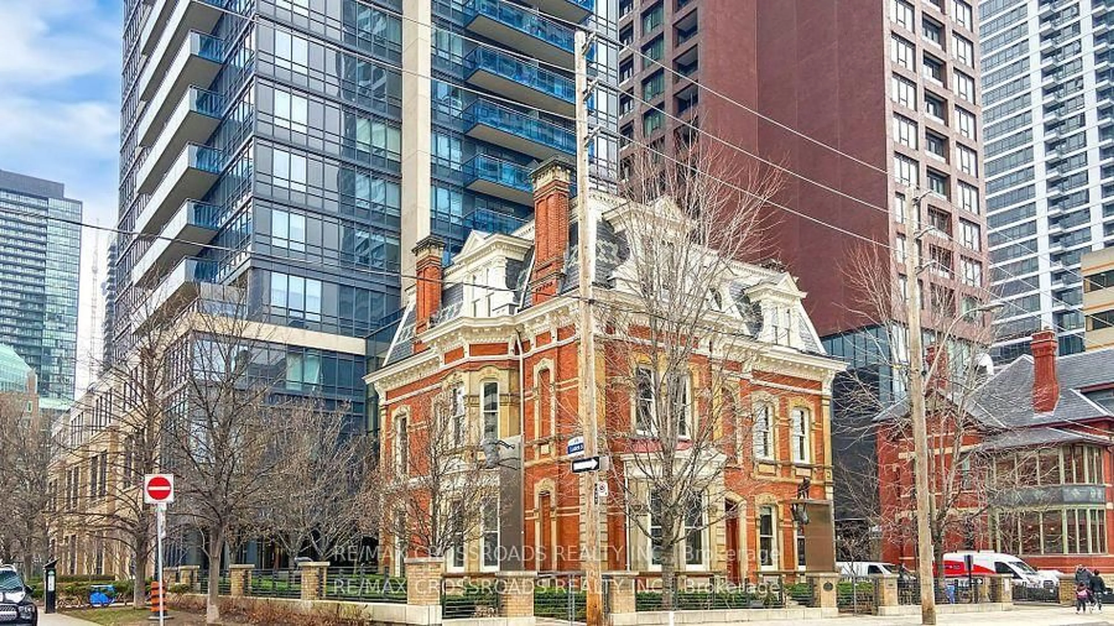 Home with brick exterior material, city buildings view from balcony for 28 Linden St #201, Toronto Ontario M4Y 0A4