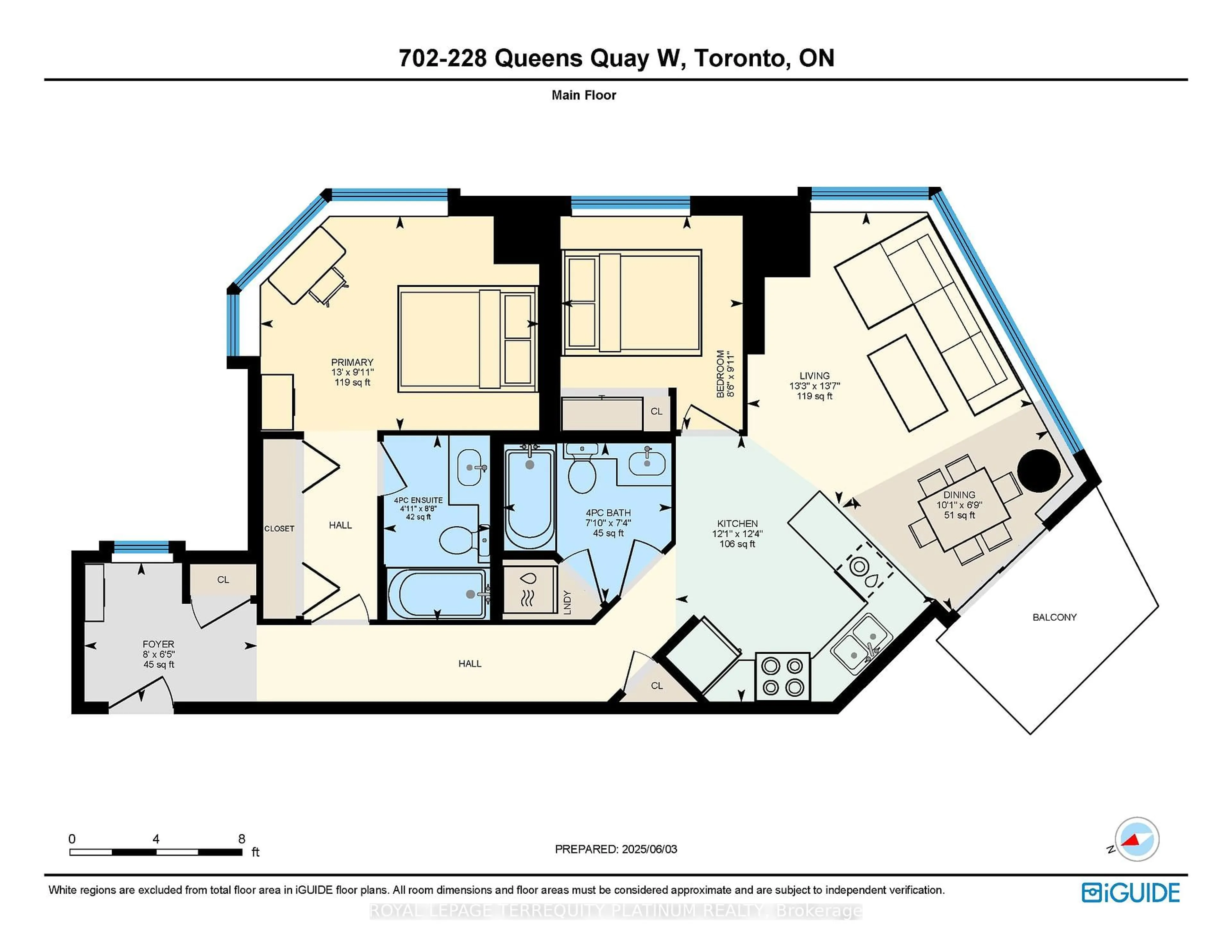 Floor plan for 228 Queens Quay #702, Toronto Ontario M5J 2X1