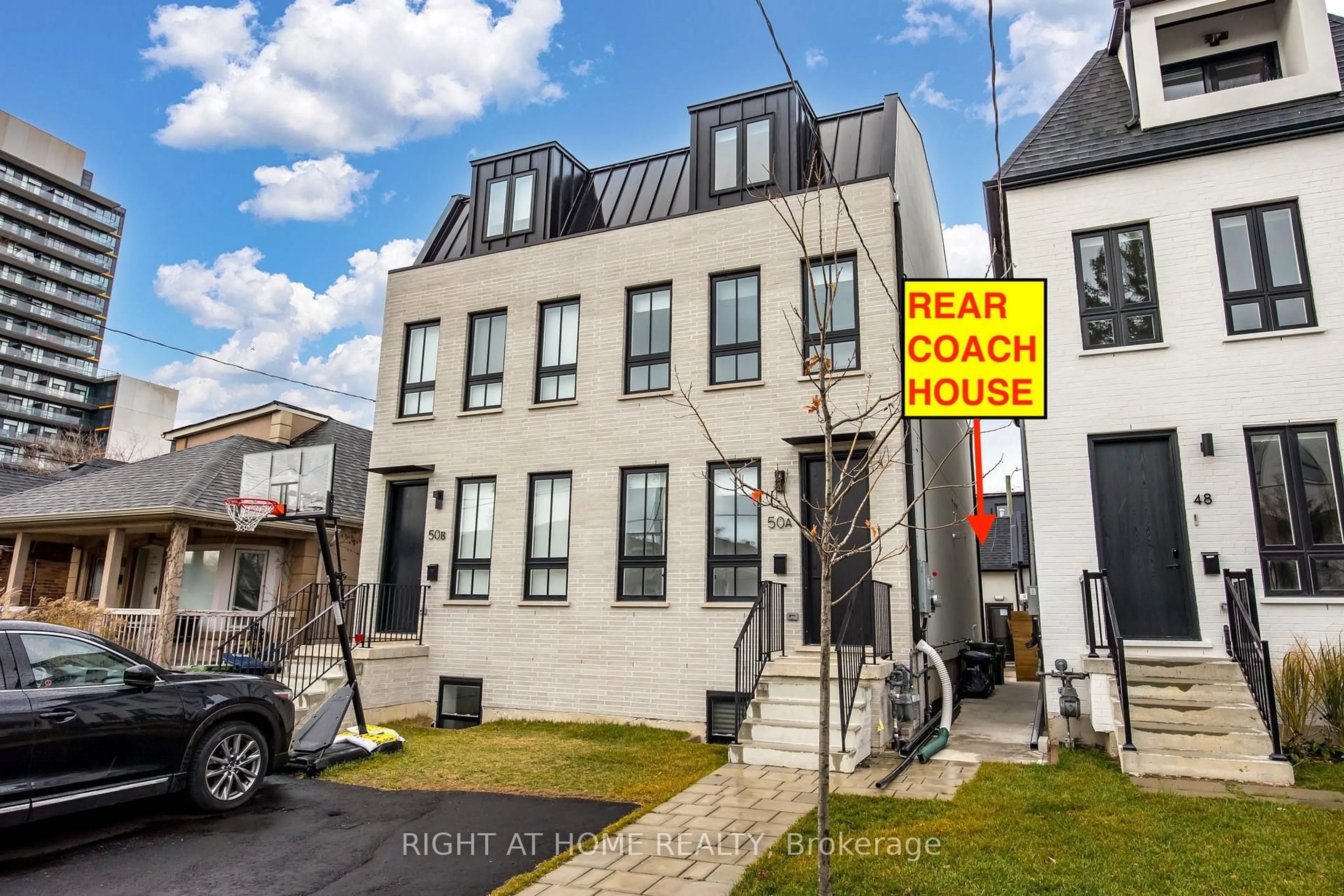 A pic from outside/outdoor area/front of a property/back of a property/a pic from drone, street for 50A Lanark Ave, Toronto Ontario M6C 2B4