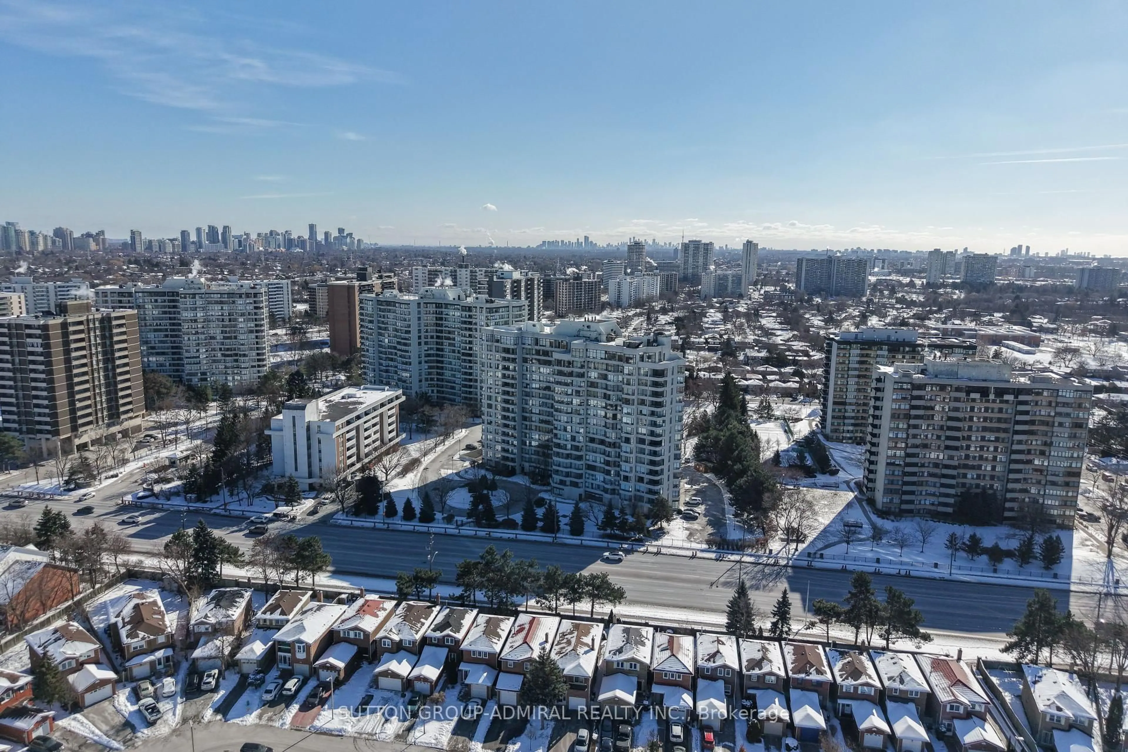 A pic from outside/outdoor area/front of a property/back of a property/a pic from drone, city buildings view from balcony for 1131 Steeles Ave #314, Toronto Ontario M2R 3W8