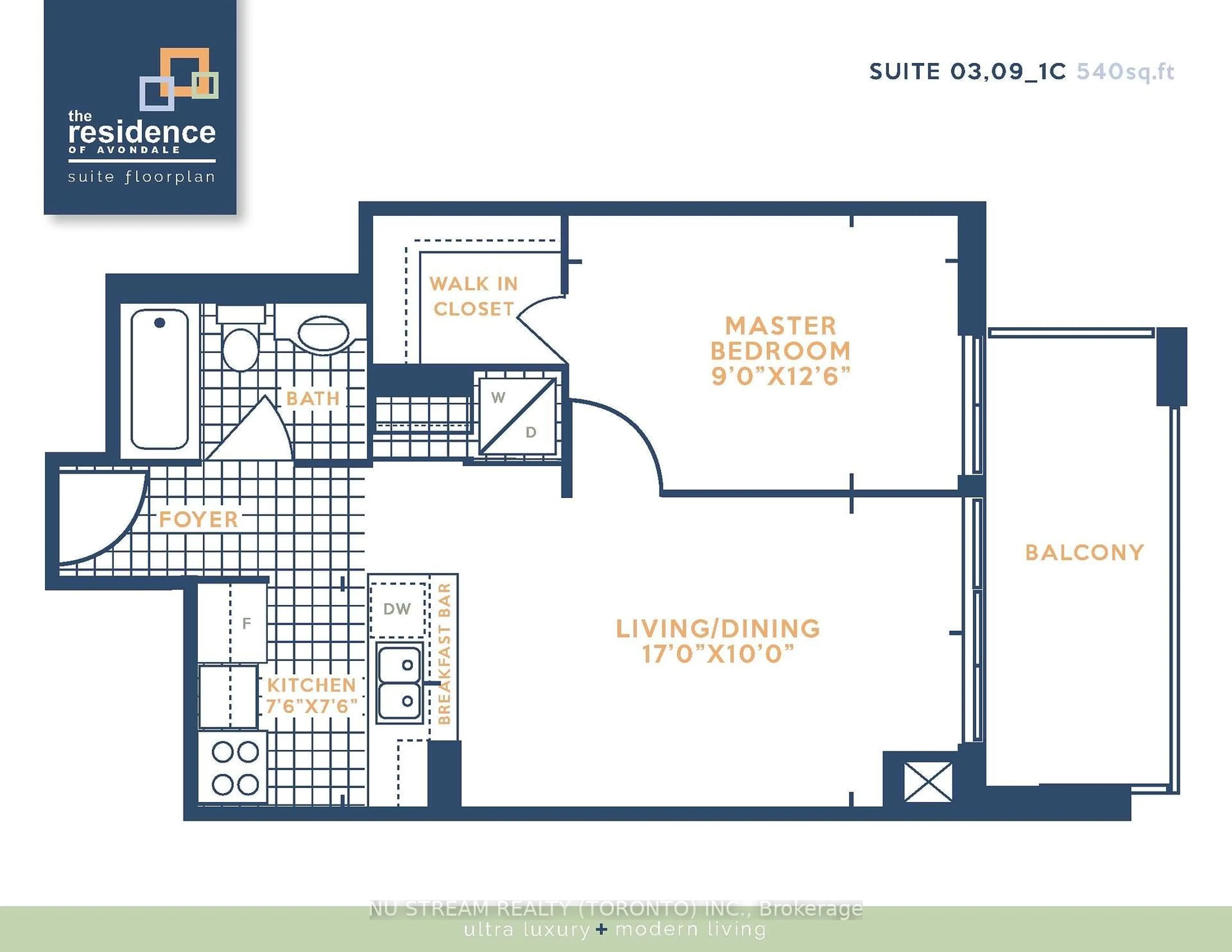 Floor plan for 18 Harrison Garden Blvd #1409, Toronto Ontario M2N 7J7
