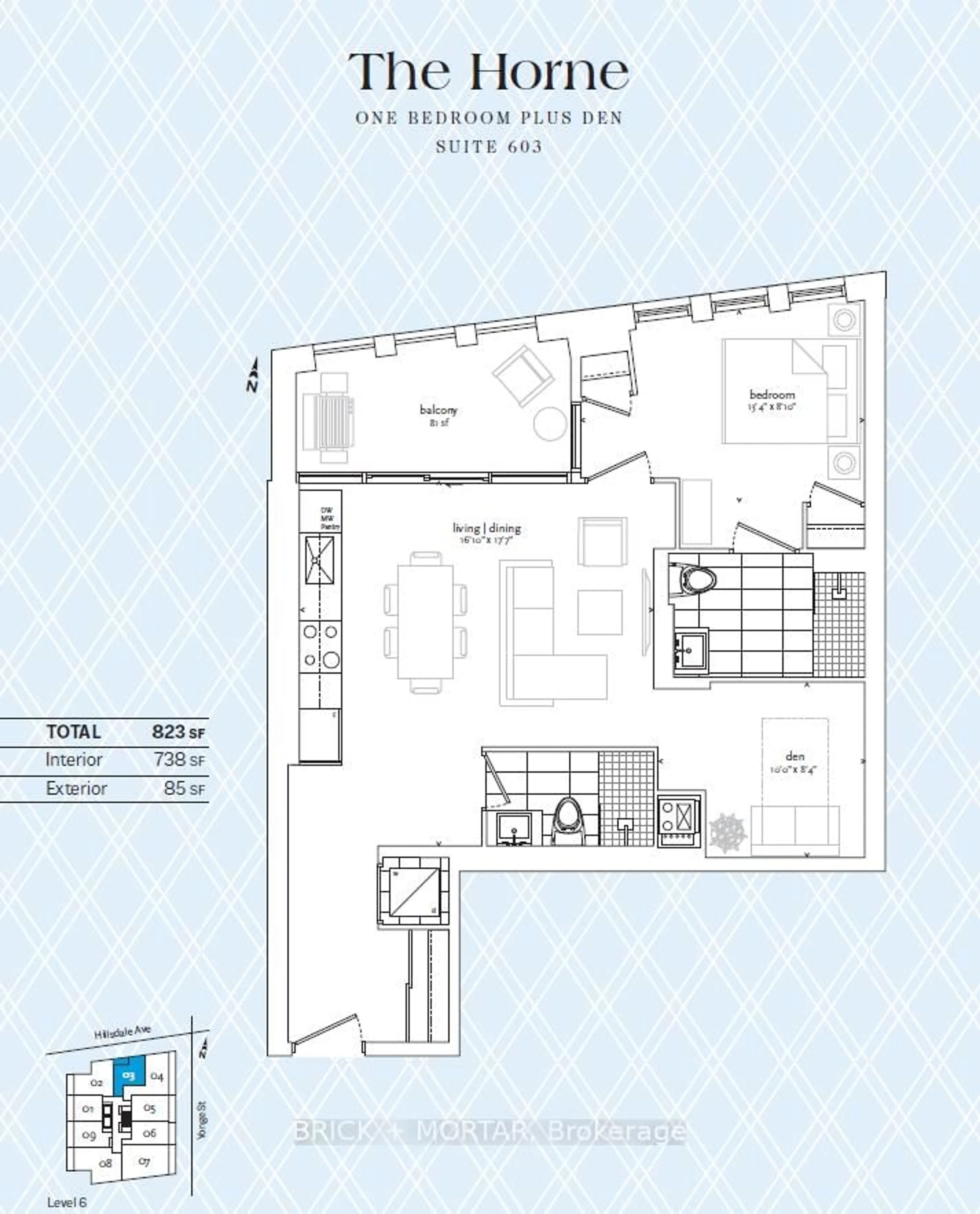 Floor plan for 1 Hillsdale Ave #603, Toronto Ontario M4S 2A5