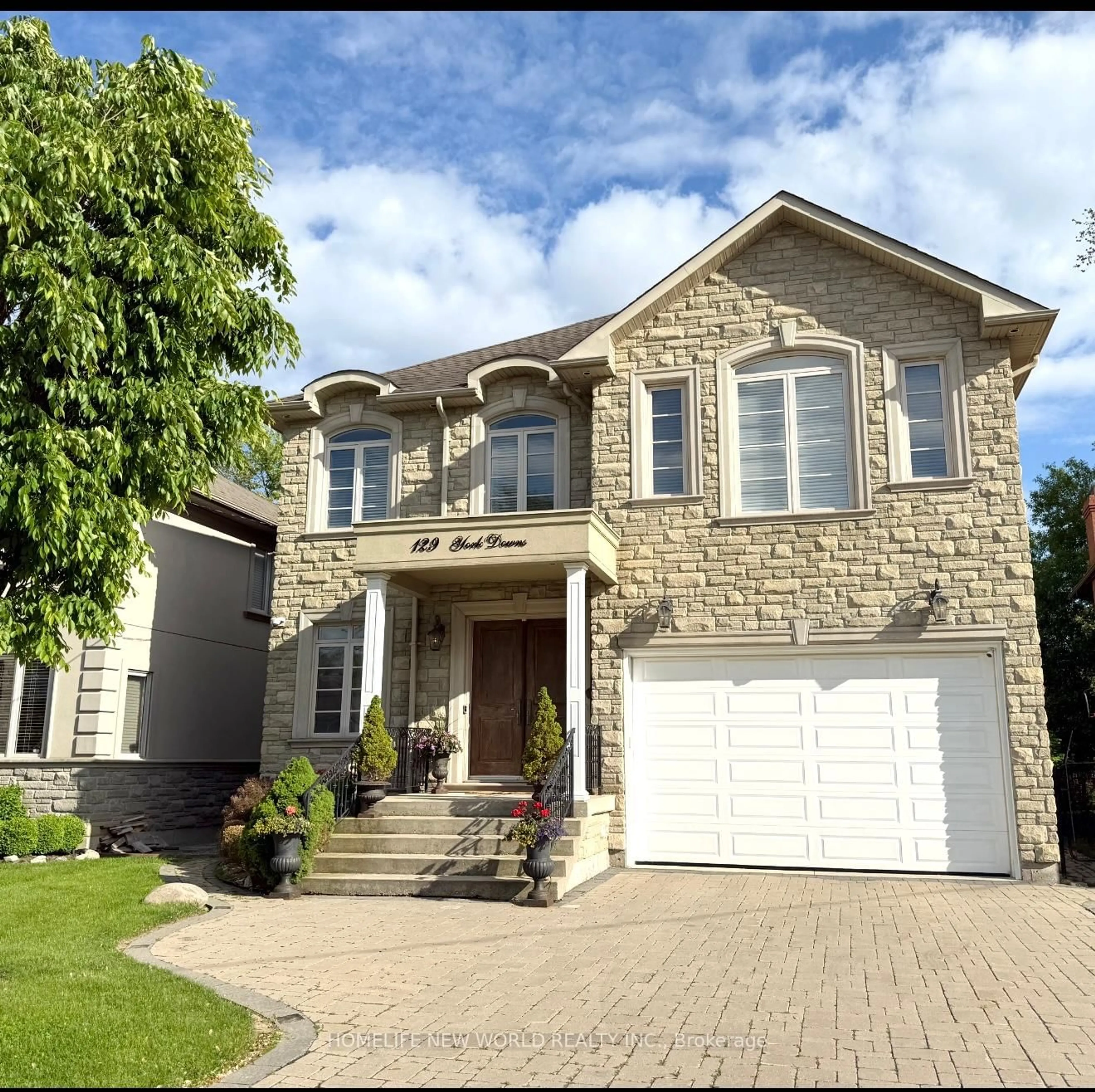 Home with brick exterior material, street for 129 York Downs Dr, Toronto Ontario M3H 2G6