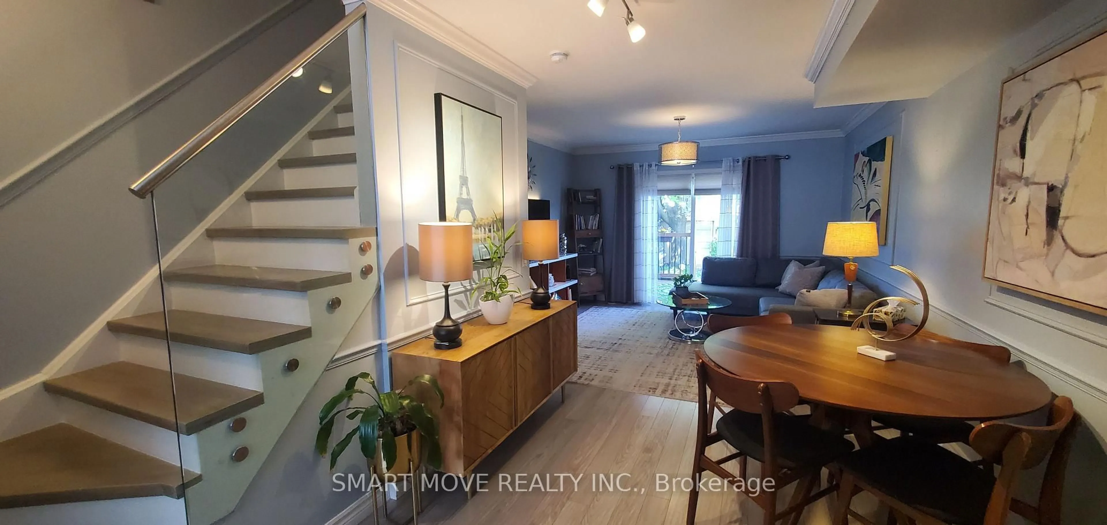 Living room with furniture, unknown for 21 Replin Rd #TH 25, Toronto Ontario M6A 2M8
