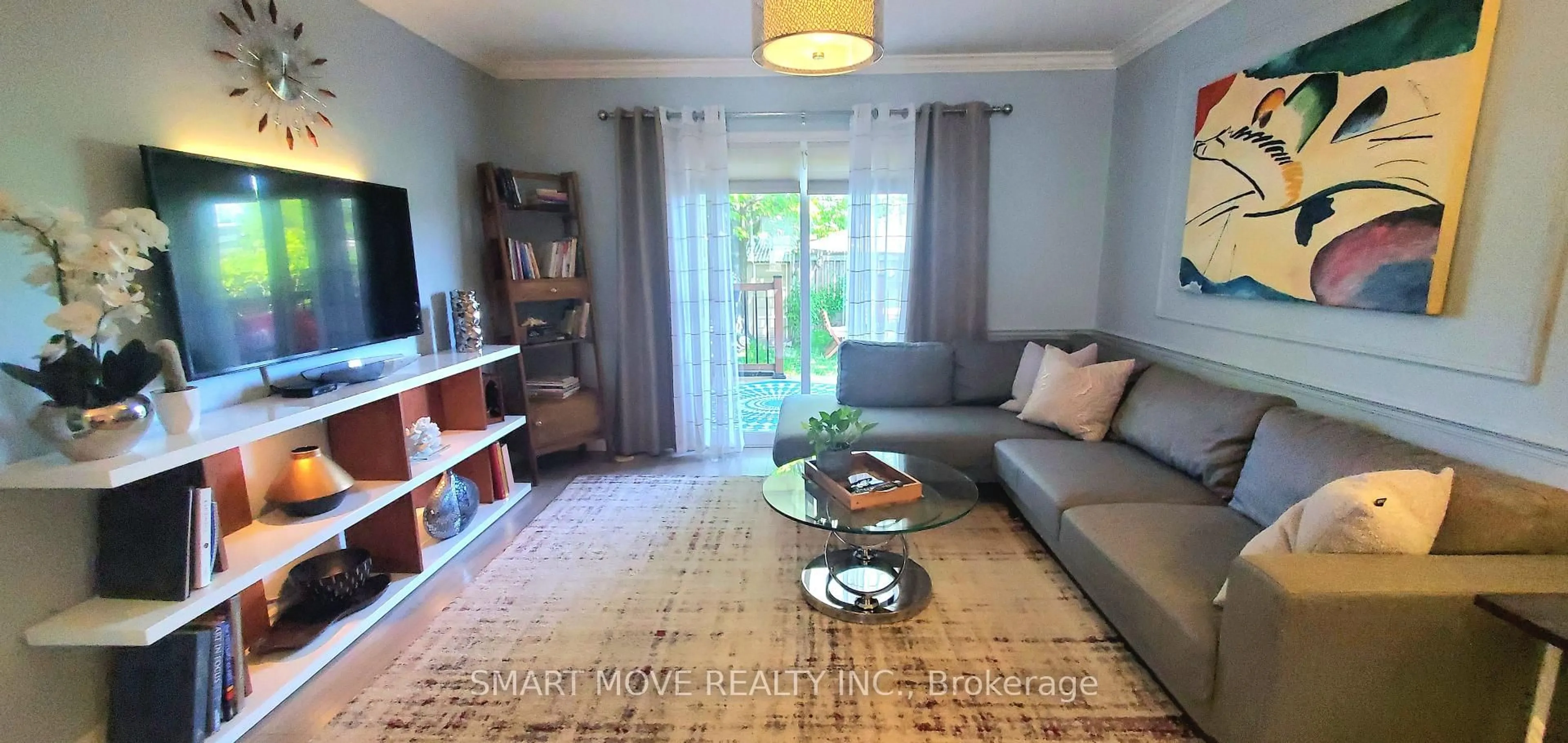Living room with furniture, unknown for 21 Replin Rd #TH 25, Toronto Ontario M6A 2M8
