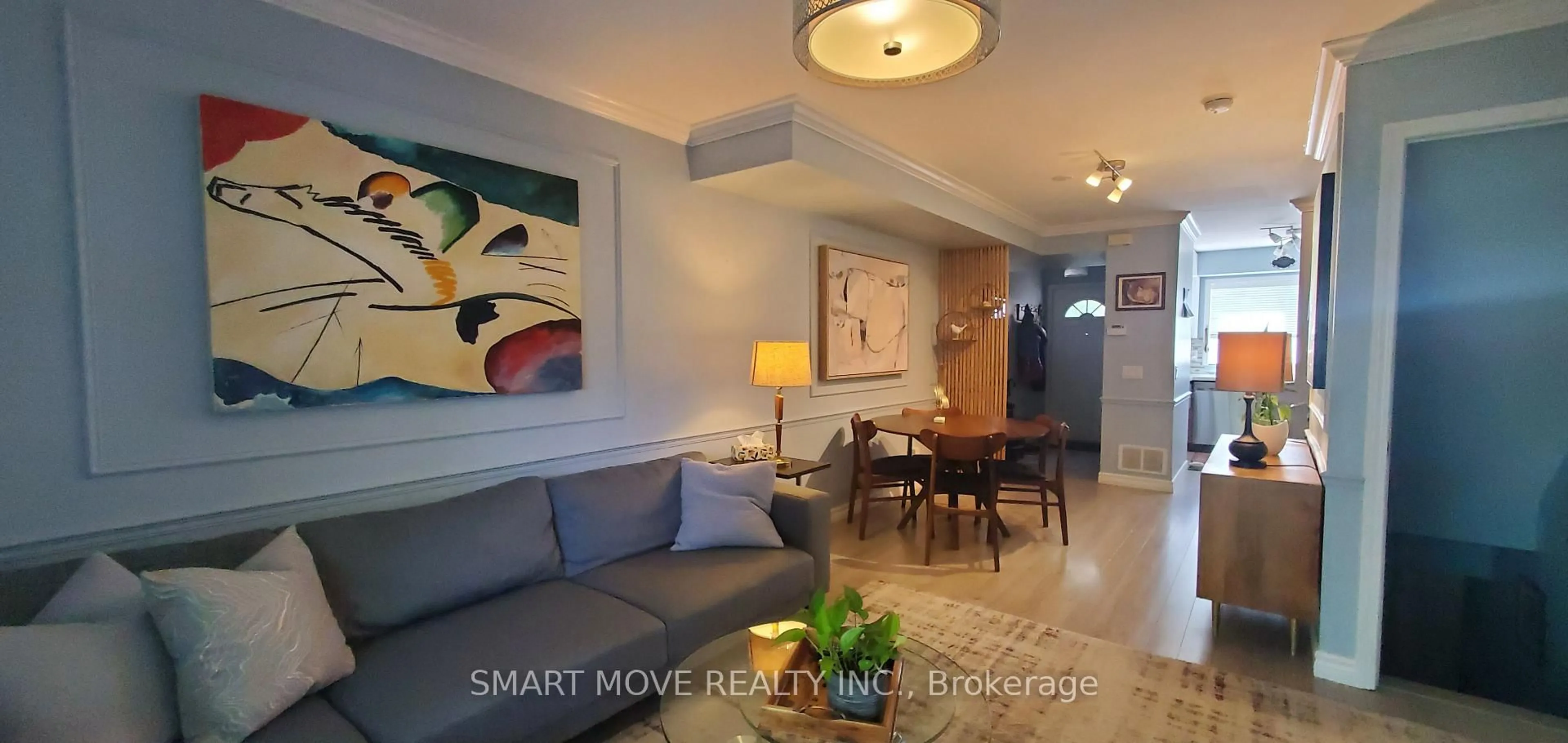 Living room with furniture, unknown for 21 Replin Rd #TH 25, Toronto Ontario M6A 2M8