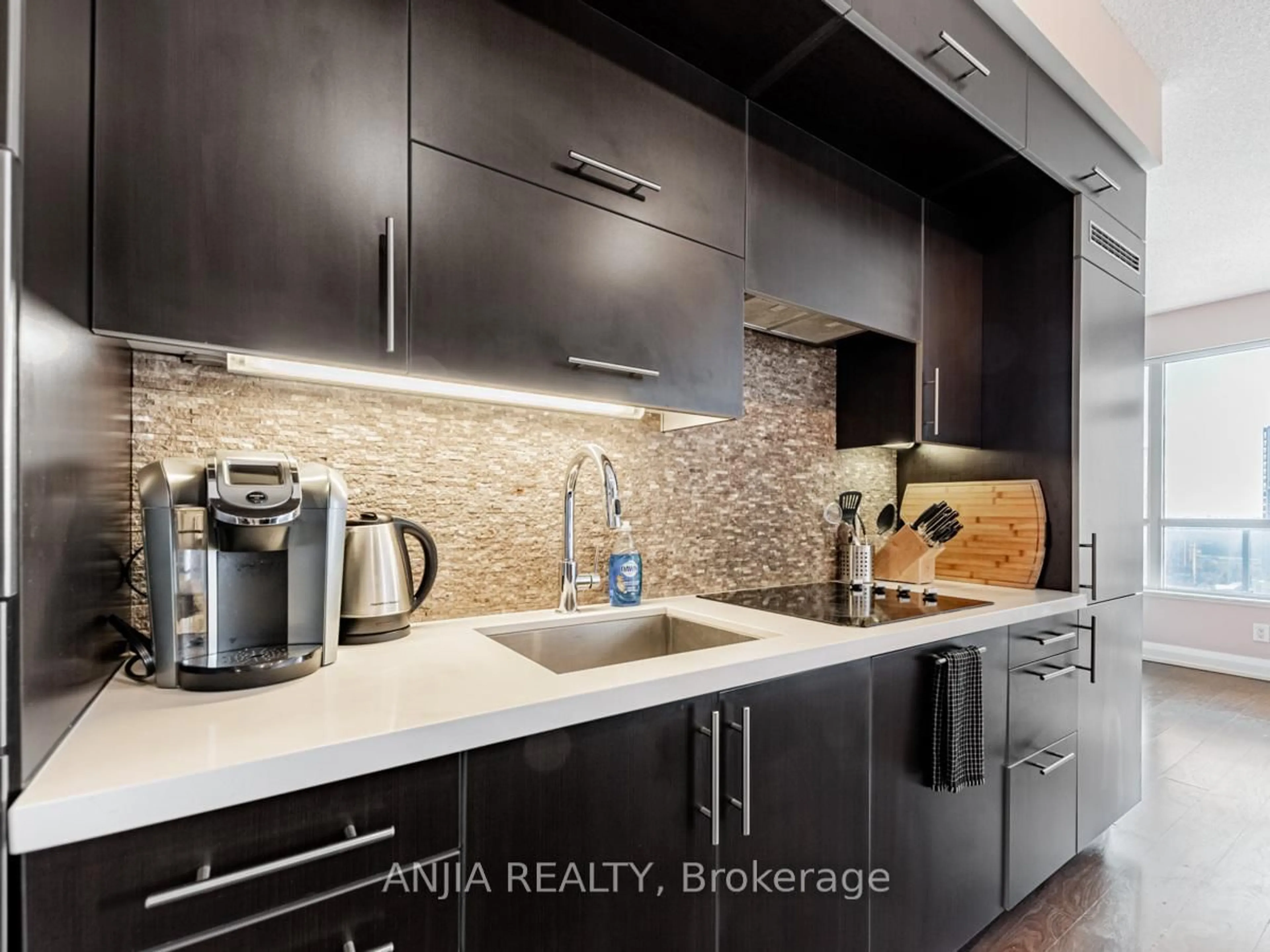 Contemporary kitchen, ceramic/tile floor for 2 Anndale Dr #1408, Toronto Ontario M2N 2W8