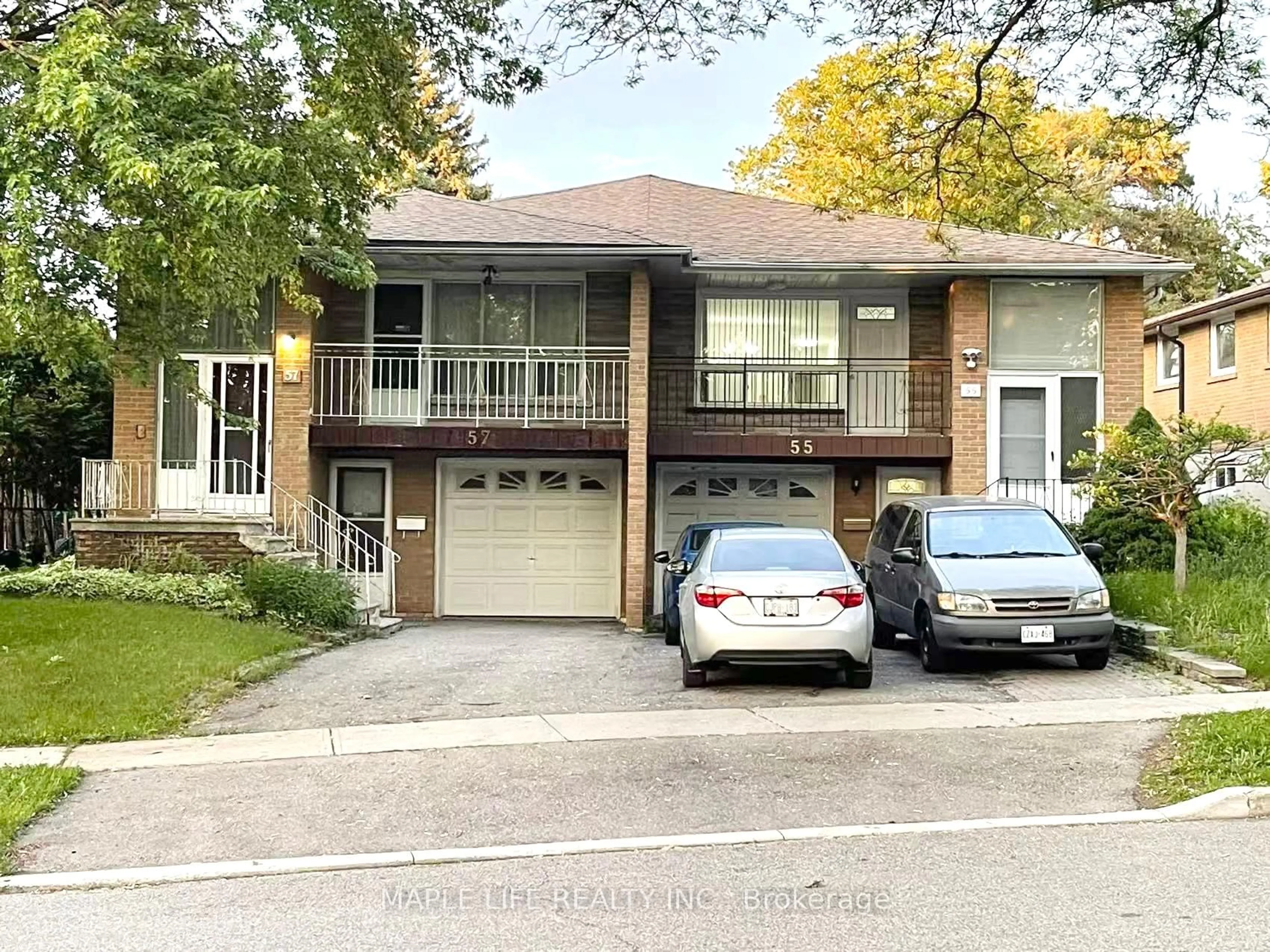 Home with brick exterior material, street for 55 James Gray Dr, Toronto Ontario M2H 1N8