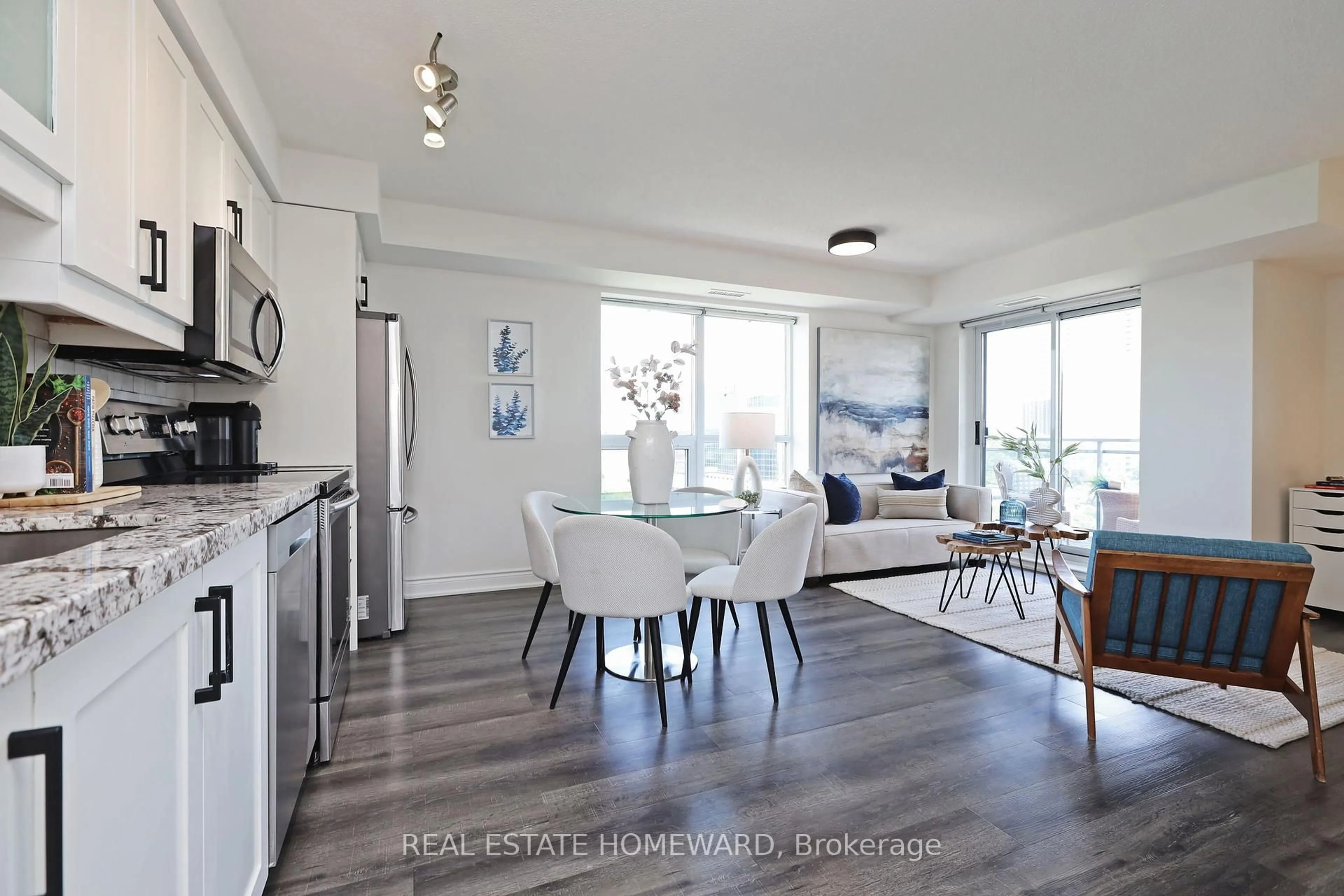Open concept kitchen, unknown for 120 Dallimore Circ ##608, Toronto Ontario M3C 4J1