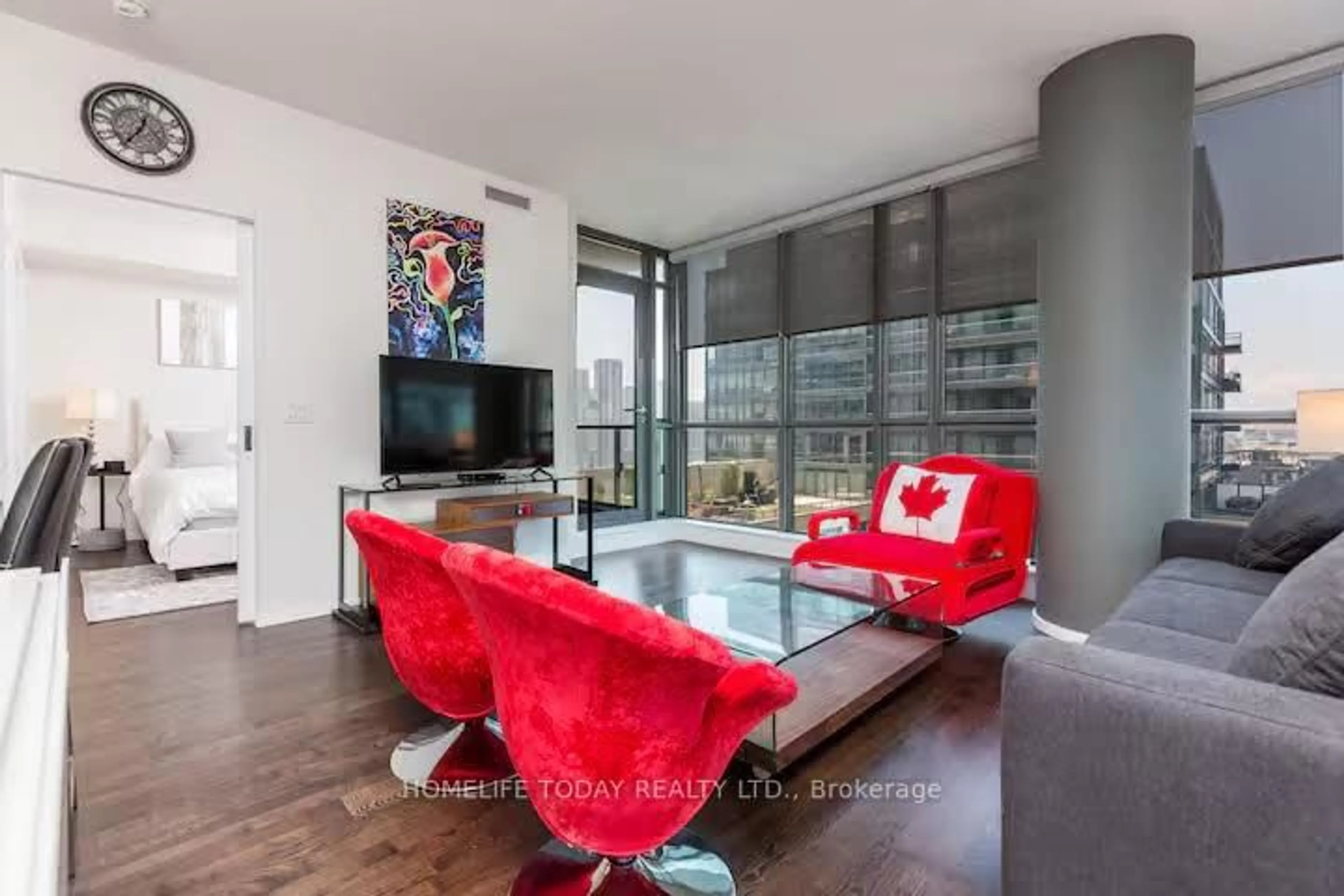 Living room with furniture, unknown for 8 Charlotte St #1502, Toronto Ontario M5V 0K4