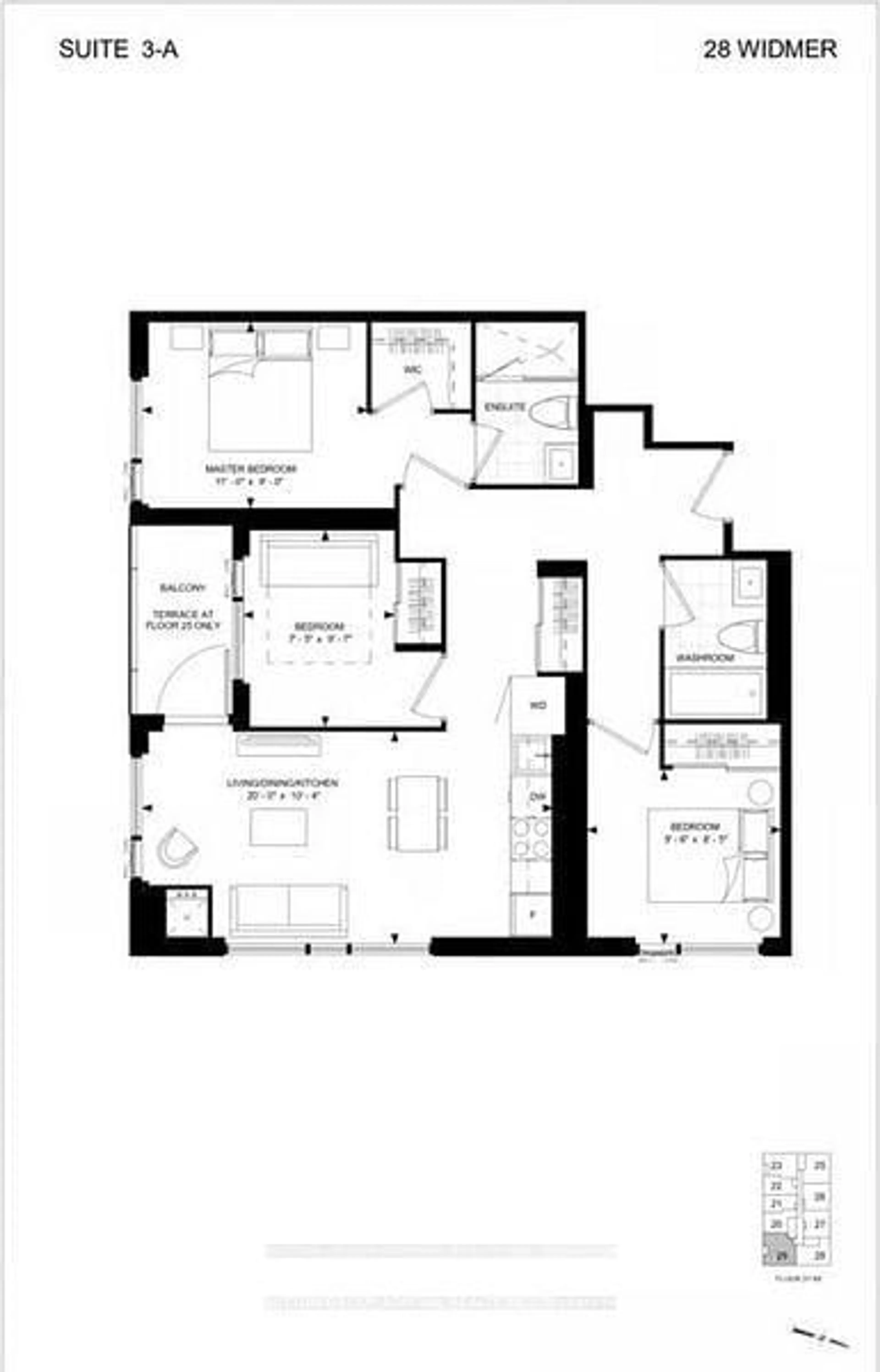 Floor plan for 28 WIDMER St #4229, Toronto Ontario M5V 2E7