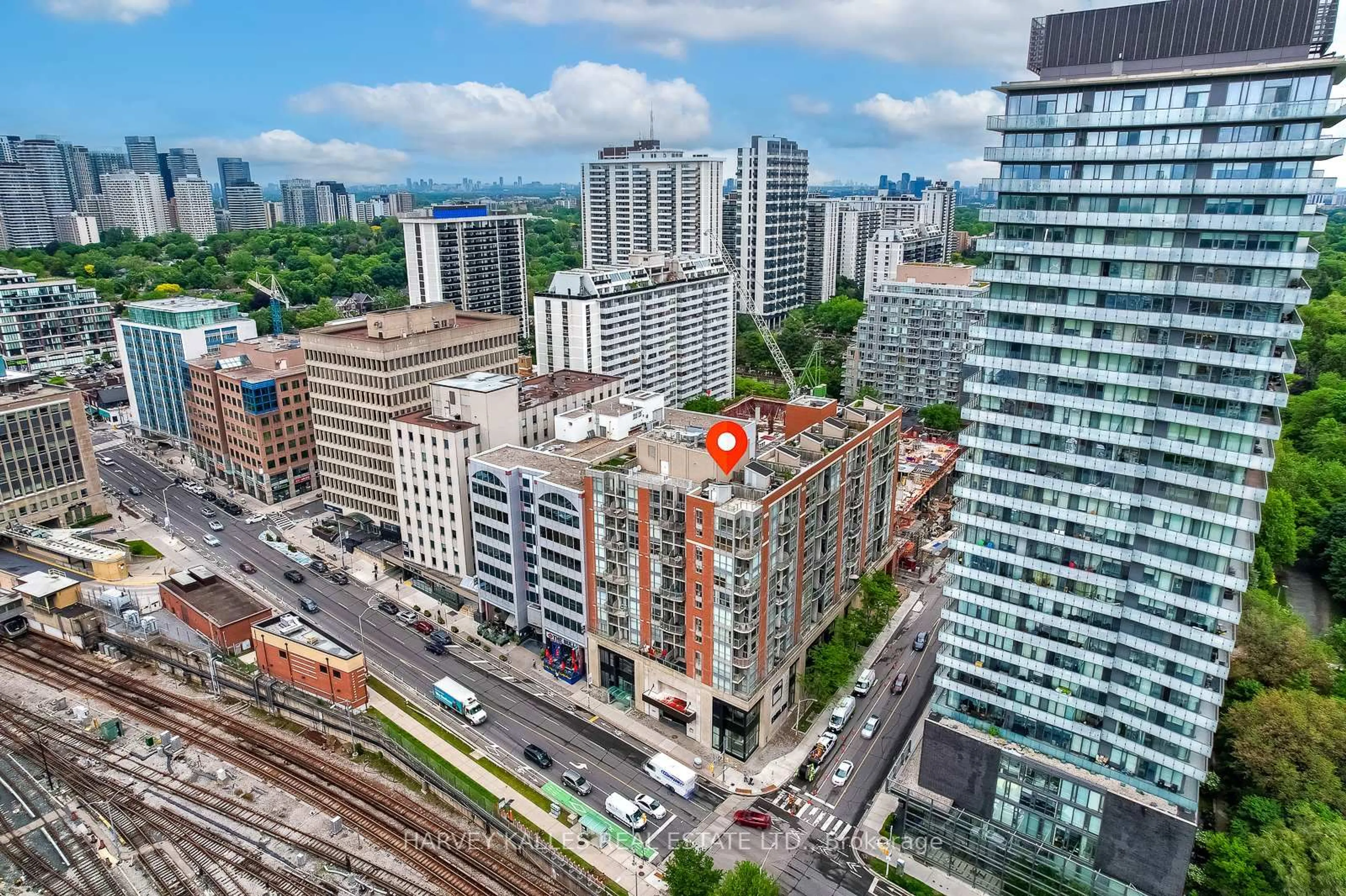 A pic from outside/outdoor area/front of a property/back of a property/a pic from drone, city buildings view from balcony for 18 Merton St #1109, Toronto Ontario M4S 3G9