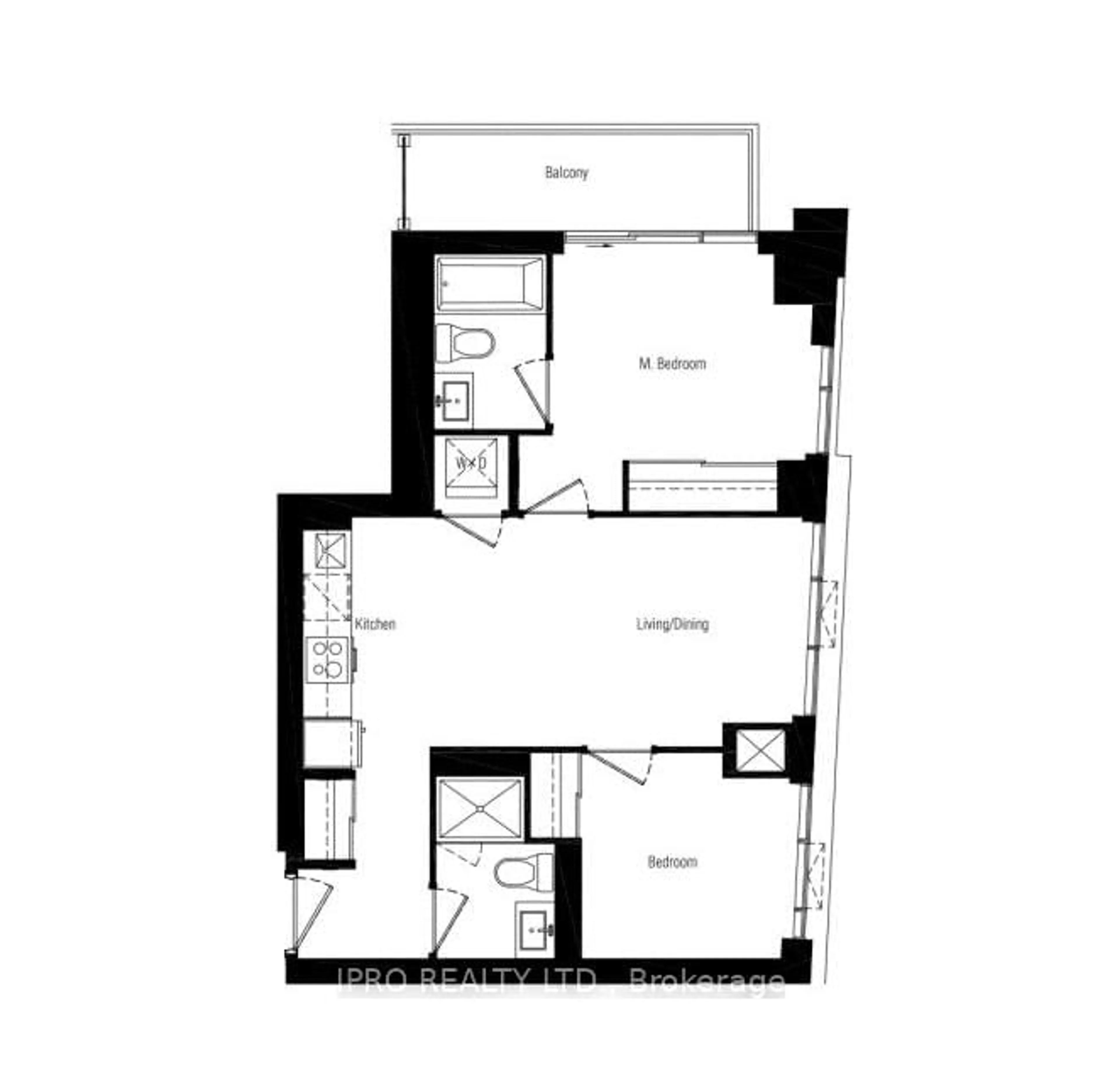 Floor plan for 5 Defries St #3012, Toronto Ontario M5A 0W7
