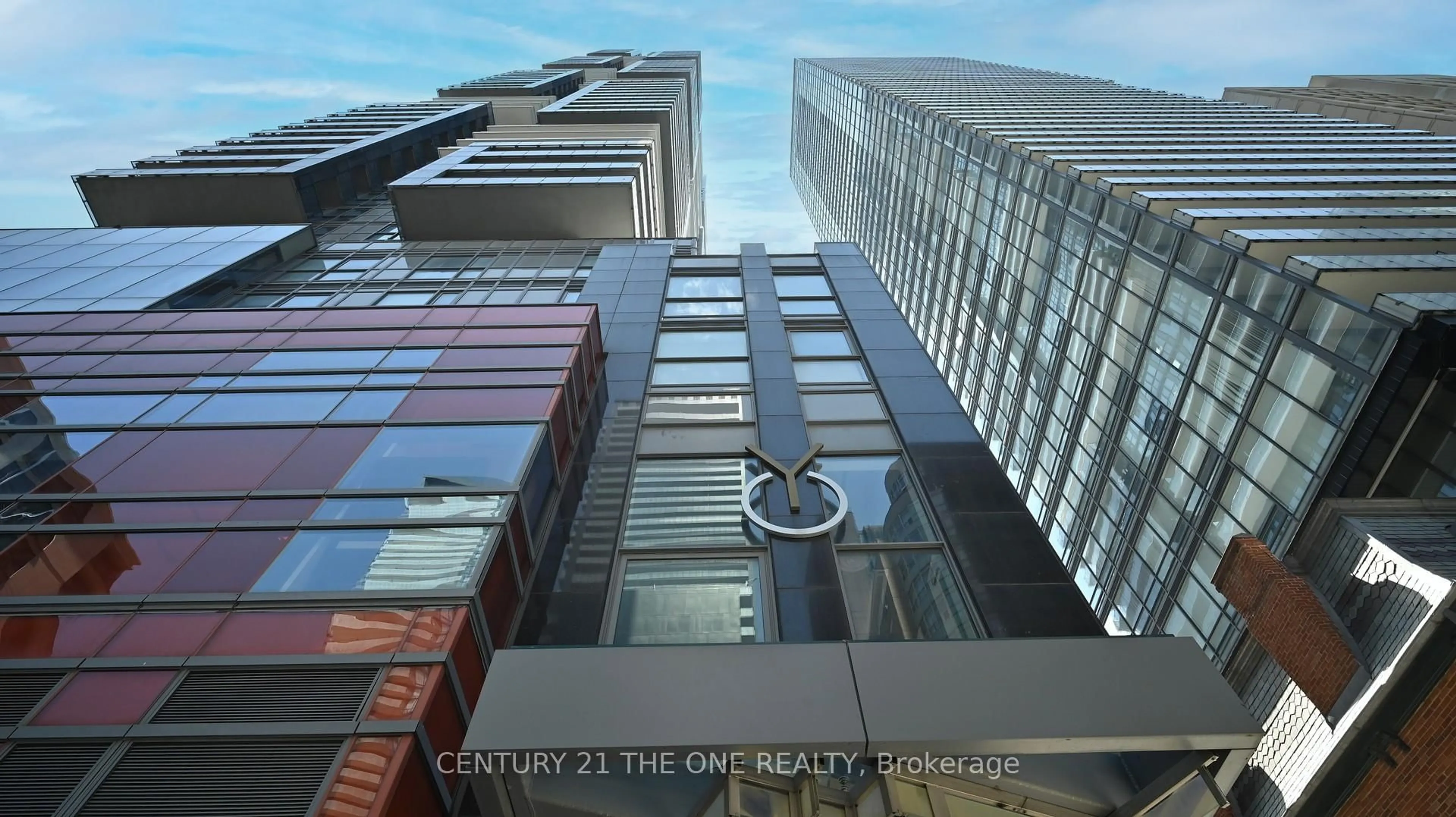 A pic from outside/outdoor area/front of a property/back of a property/a pic from drone, city buildings view from balcony for 7 Grenville St #2411, Toronto Ontario M4Y 0E9