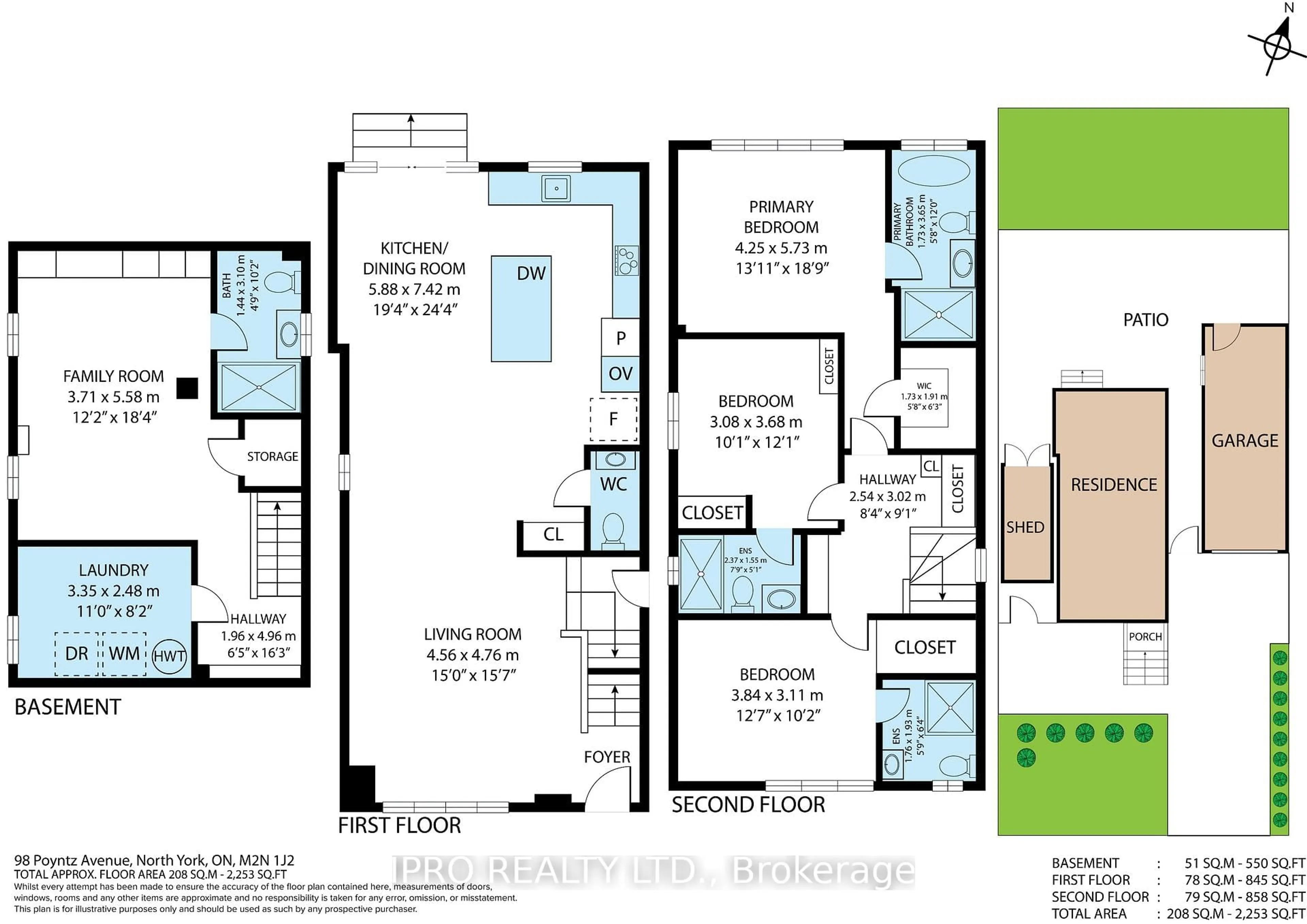 Floor plan for 98 Poyntz Ave, Toronto Ontario M2N 1J2