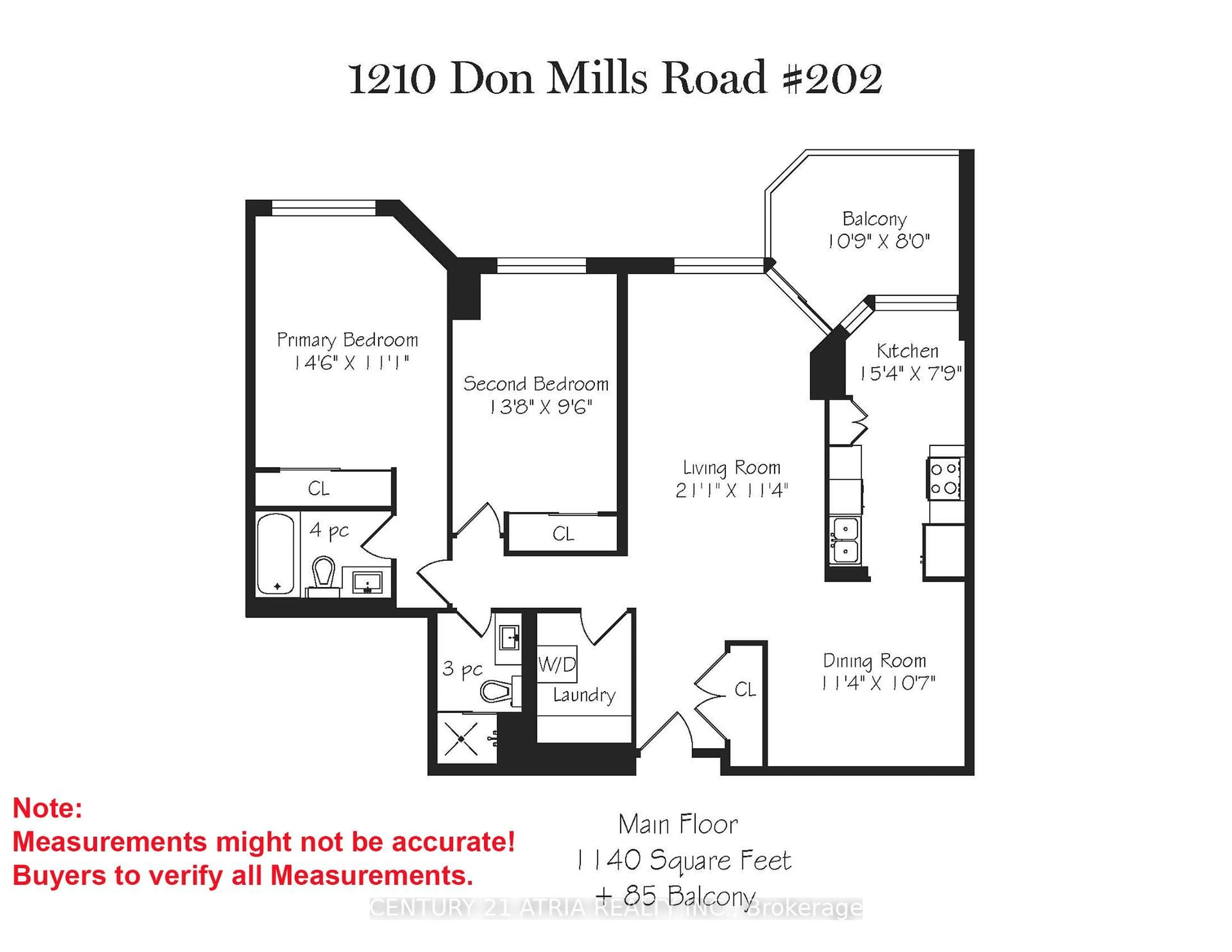 Floor plan for 1210 Don Mills Rd #202, Toronto Ontario M3B 3N9