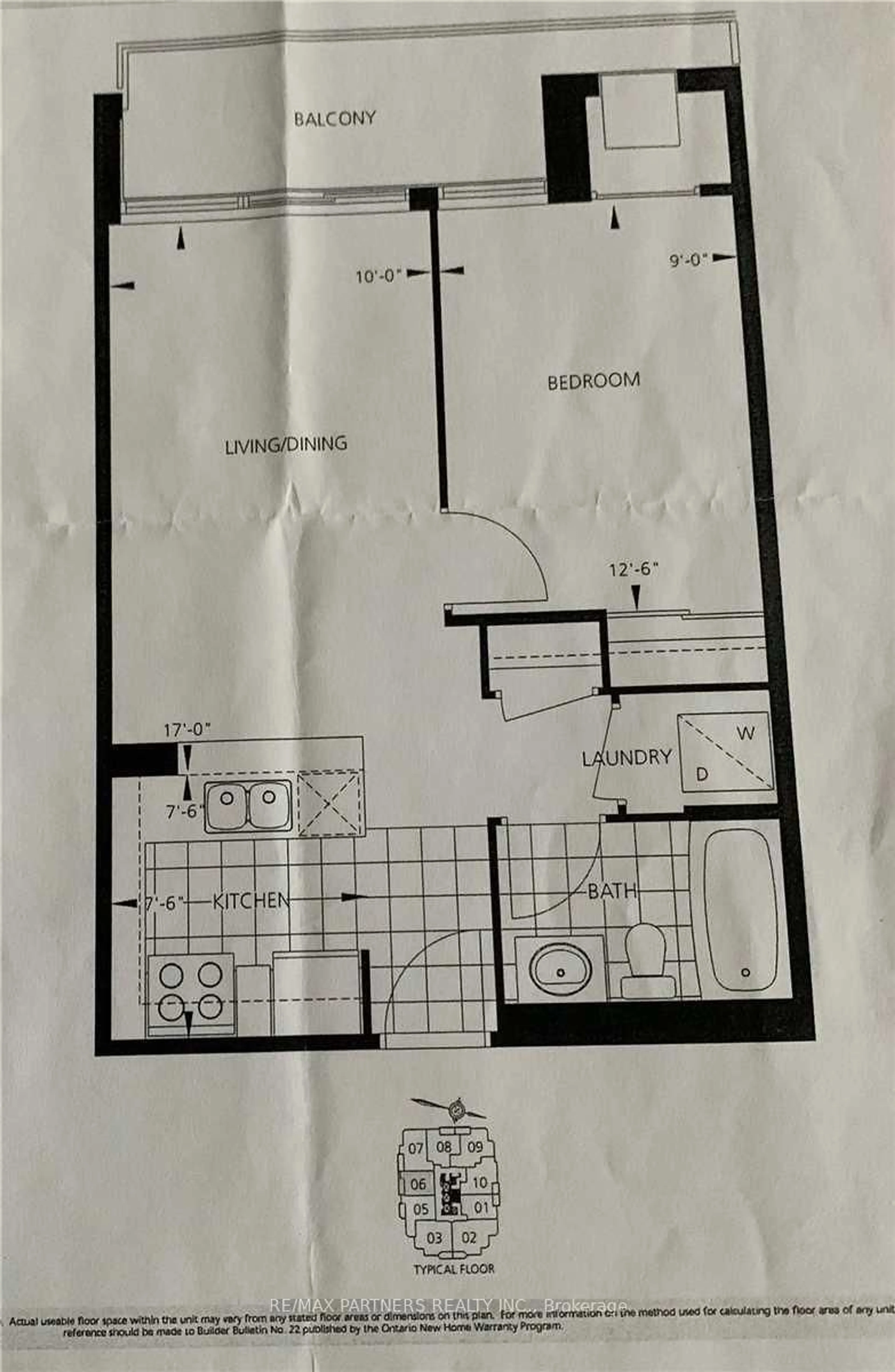 Floor plan for 5791 Yonge St #606, Toronto Ontario M2M 0A8