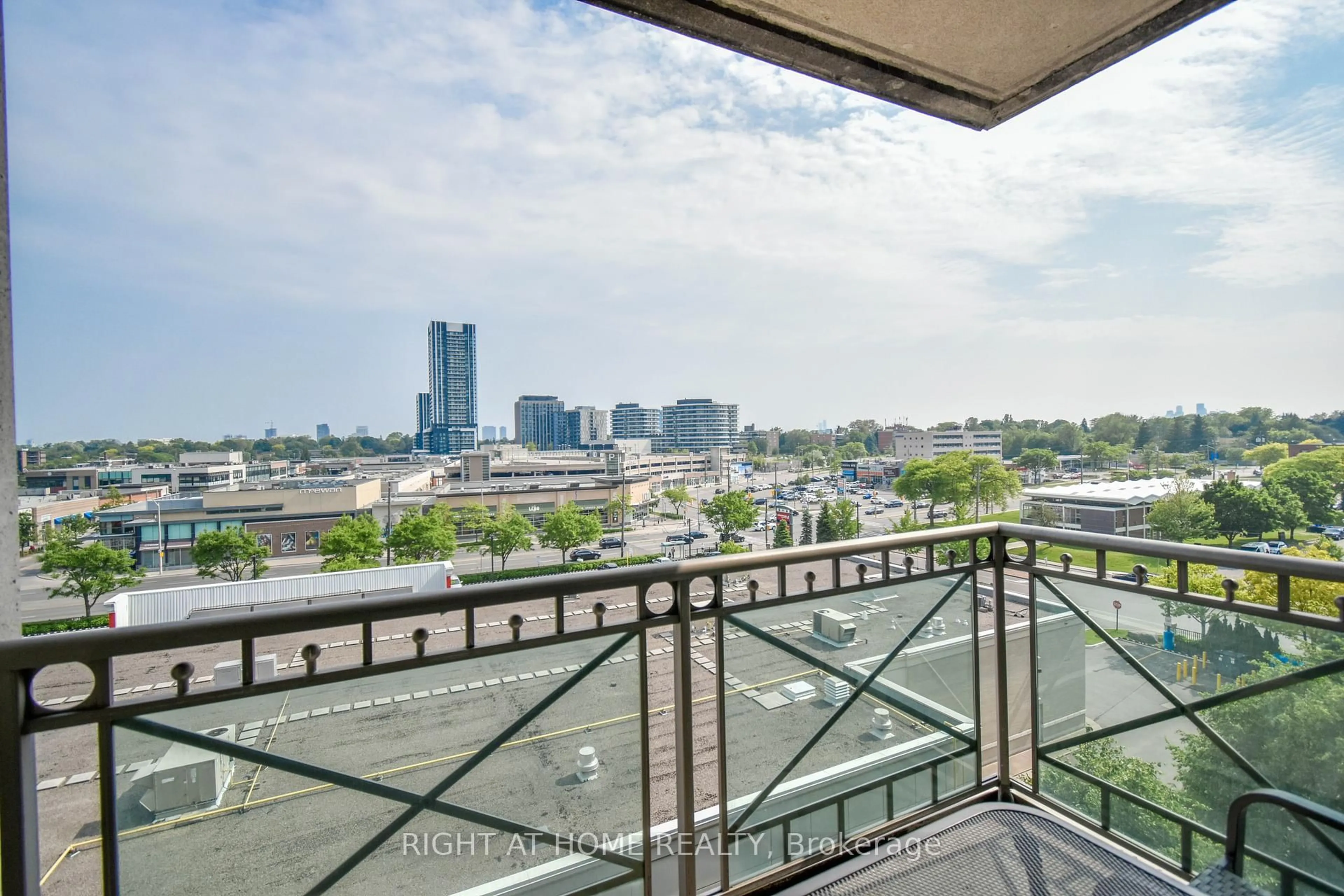 Balcony in the apartment, city buildings view from balcony for 205 The Donway #702, Toronto Ontario M3B 3S5