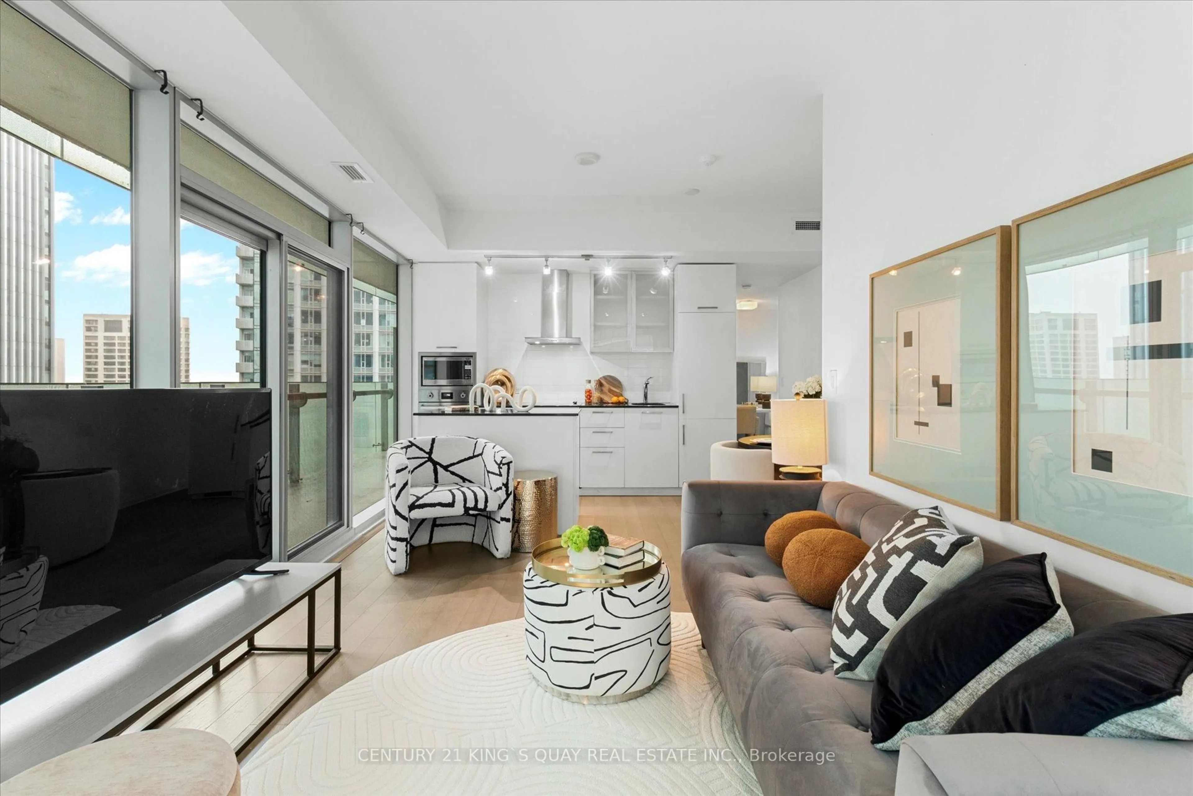 Living room with furniture, unknown for 12 York St #2410, Toronto Ontario M5J 0A9
