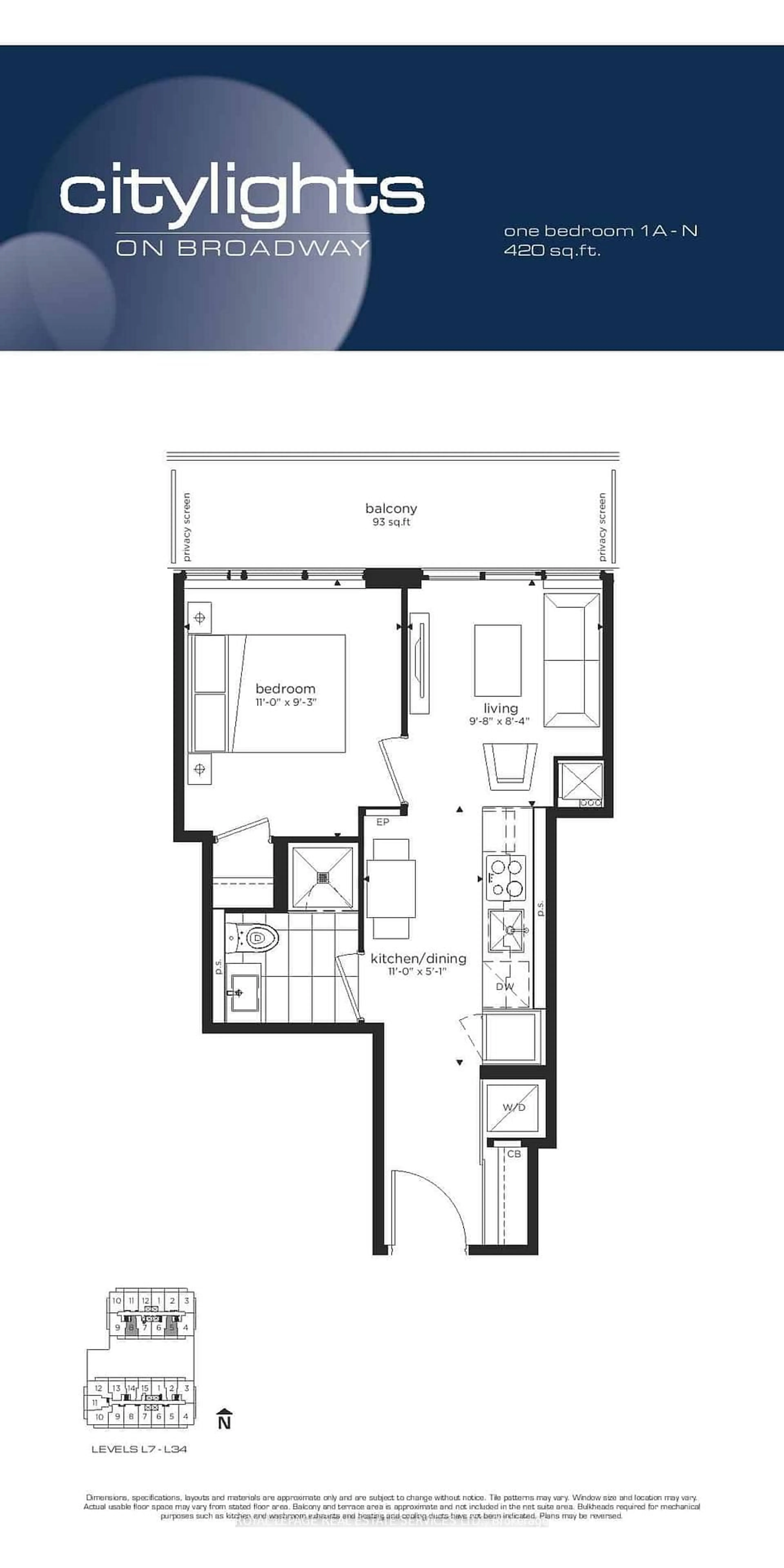 Floor plan for 195 Redpath Ave #3202, Toronto Ontario M4P 0E4
